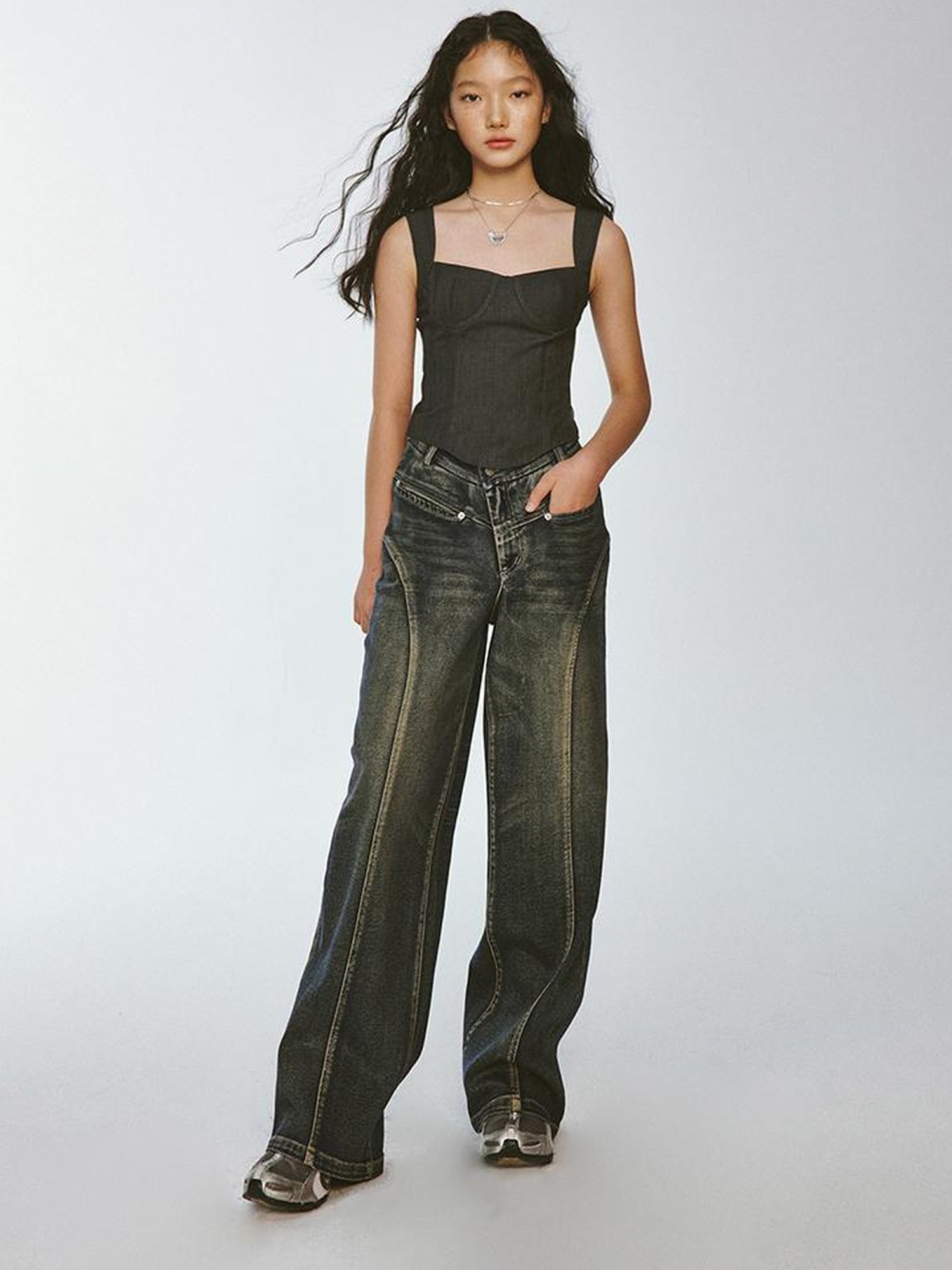 FUSSED Retro Checkered Tailored Blazer With Cinched Waist