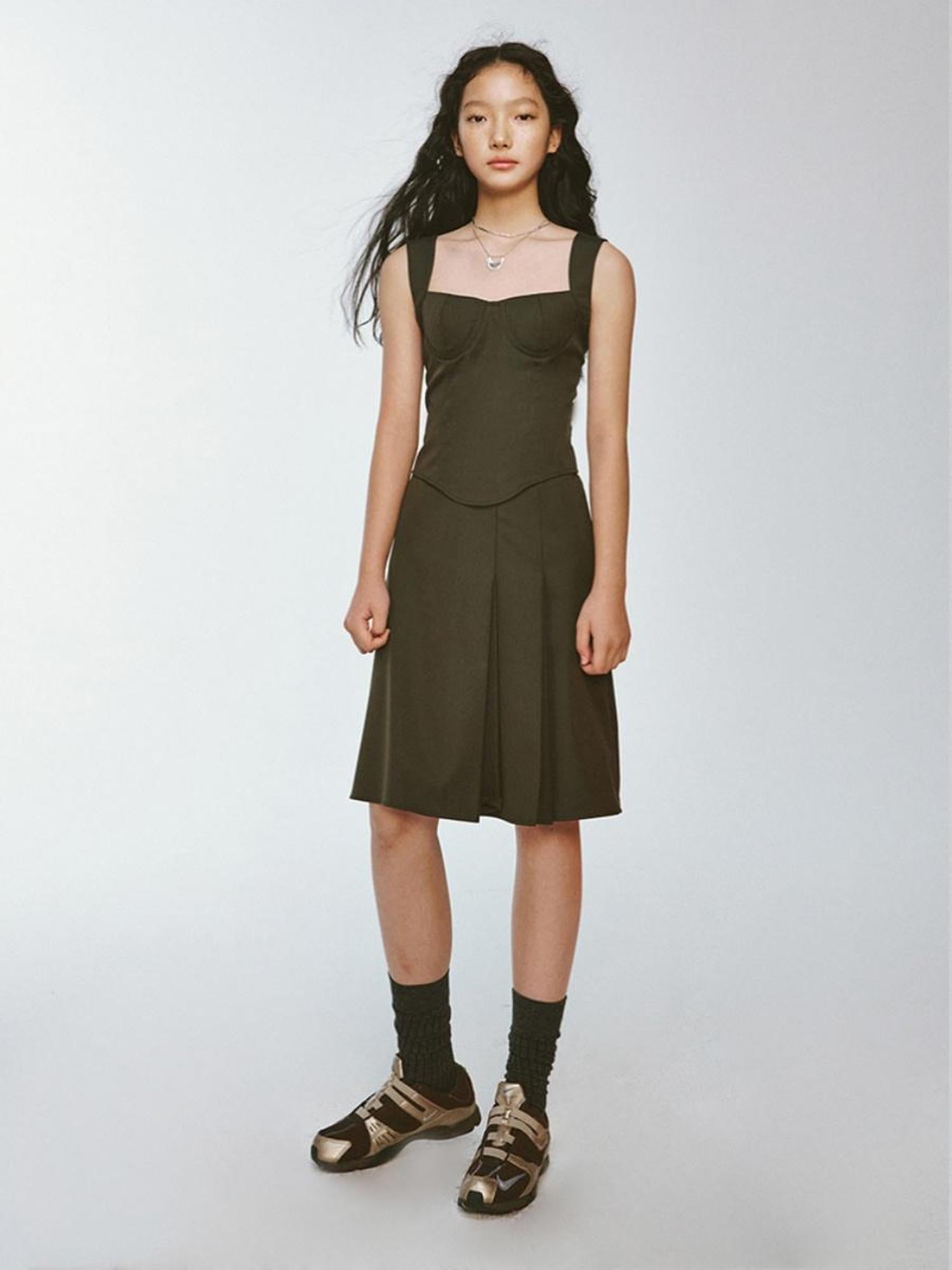 FUSSED Retro Olive Green Waist Cinching Blazer With Textured Stripe