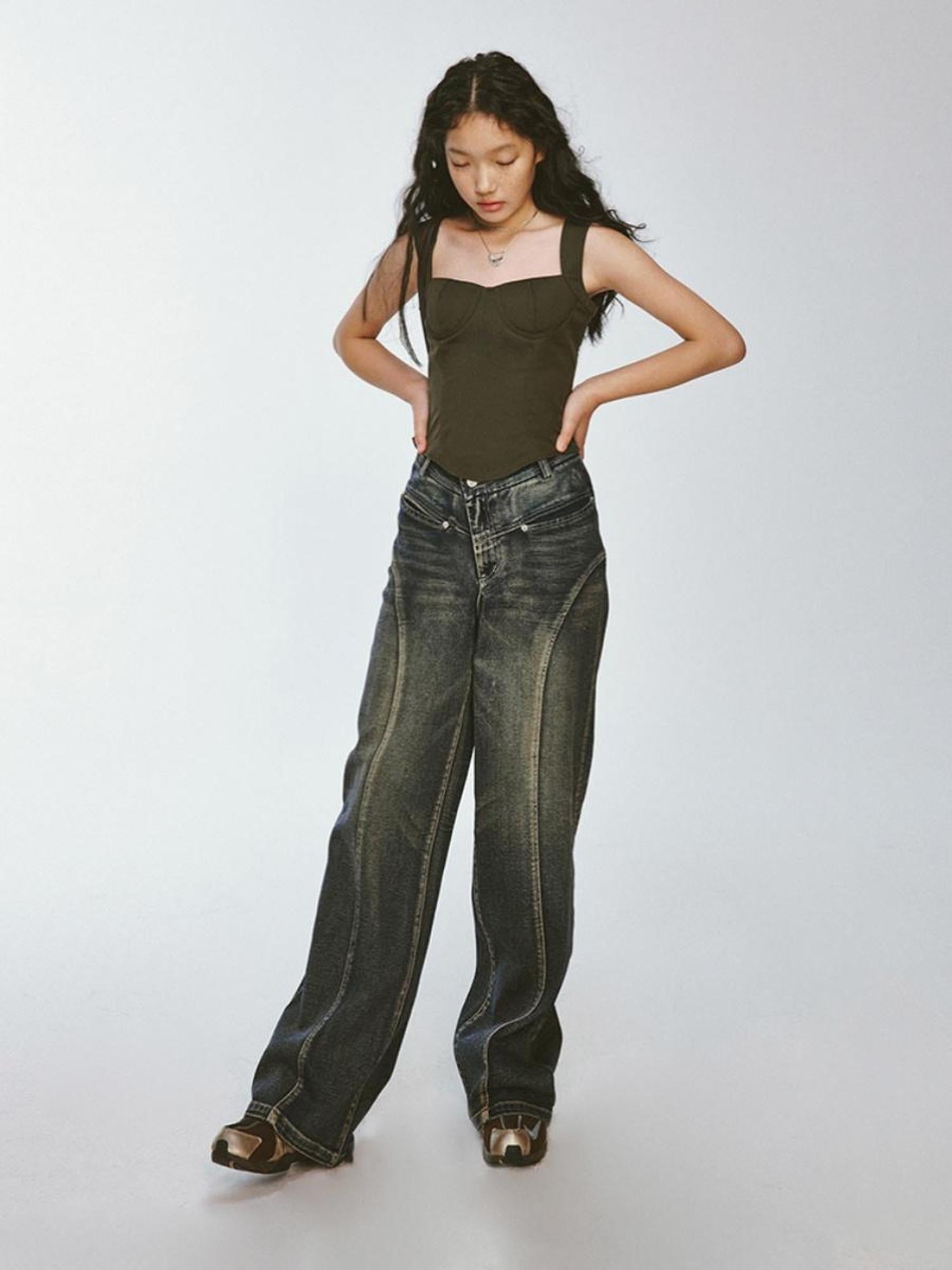 FUSSED Retro Olive Green Waist Cinching Blazer With Textured Stripe