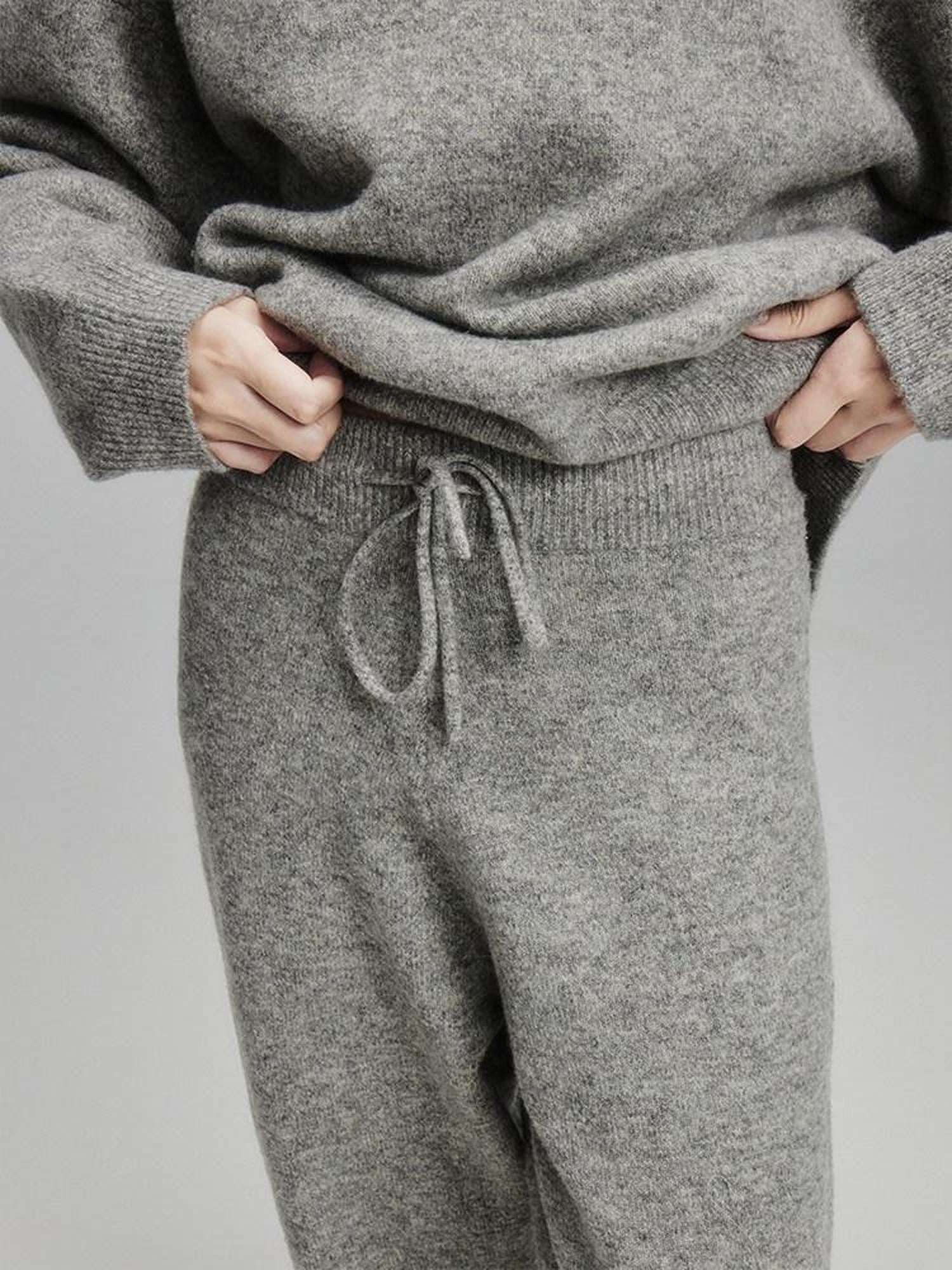 FUSSED Rock Gray Green Double Thread Knit Women&