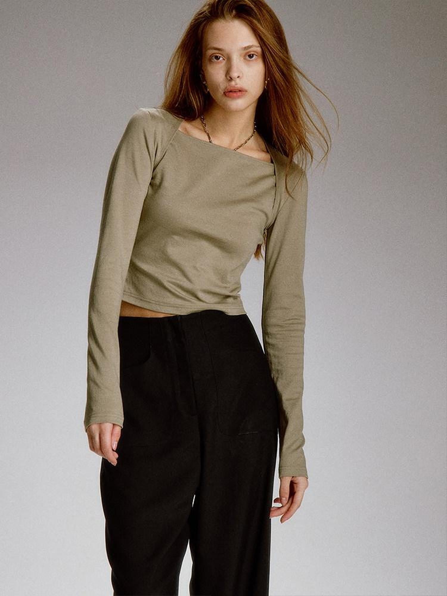 FUSSED Sandstone Black High Waist Double Pocket Minimal Drape Women&