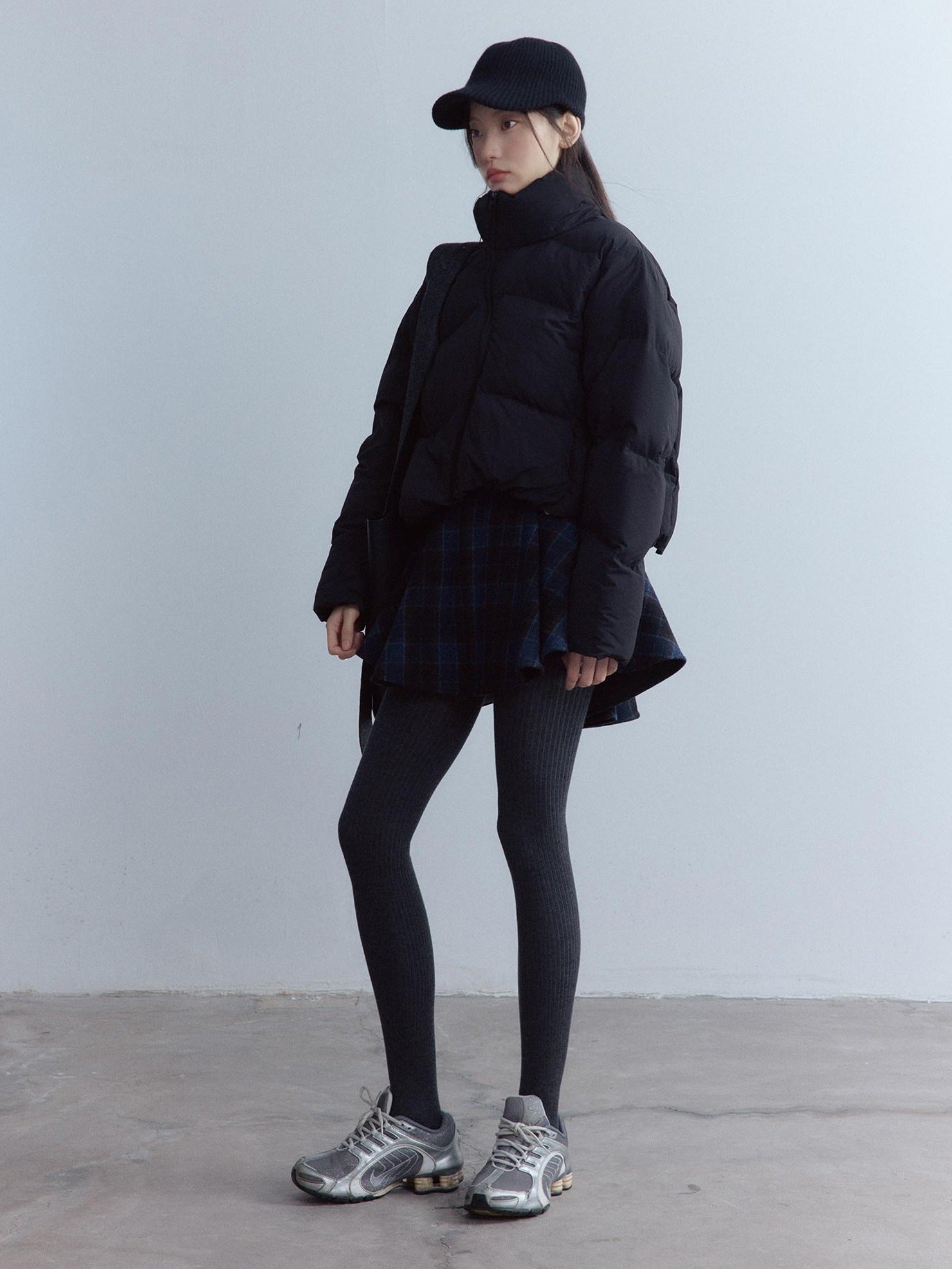 FUSSED Scottish Plaid Pleated Lined A Line Mid Waist Zip Pocket Preppy Citywalk Pants