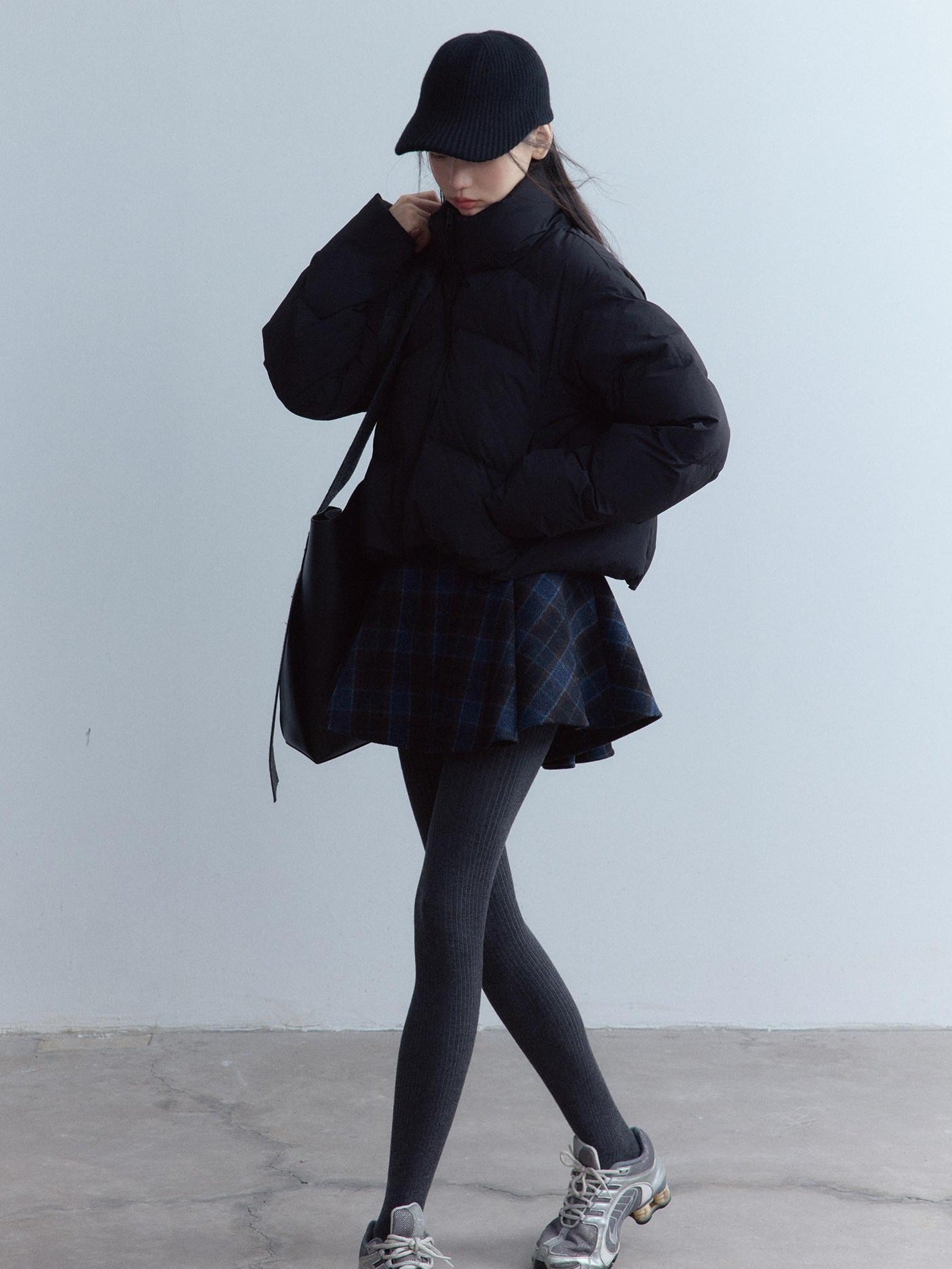 FUSSED Scottish Plaid Pleated Lined A Line Mid Waist Zip Pocket Preppy Citywalk Pants