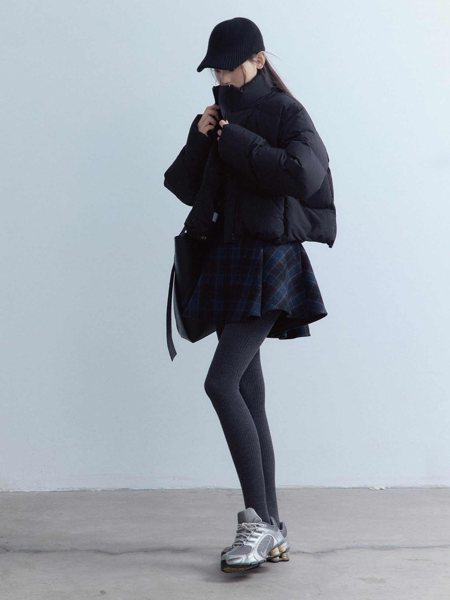 FUSSED Scottish Plaid Pleated Lined A Line Mid Waist Zip Pocket Preppy Citywalk Pants
