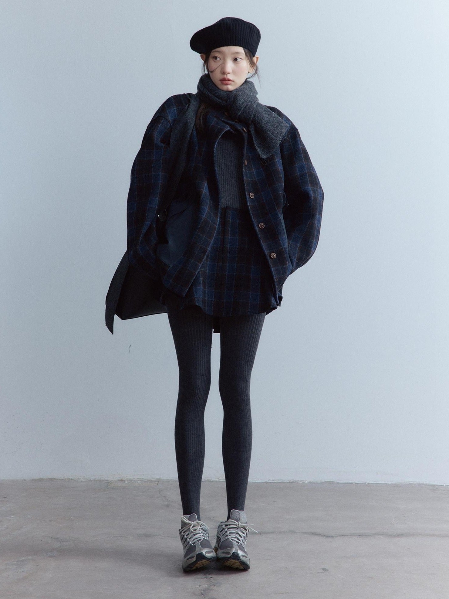 FUSSED Scottish Plaid Pleated Lined A Line Mid Waist Zip Pocket Preppy Citywalk Pants