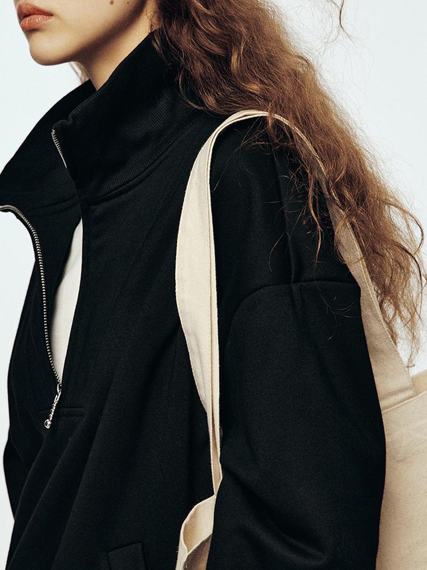 FUSSED Semi Zip Anti Static Fleece Hoodie Black