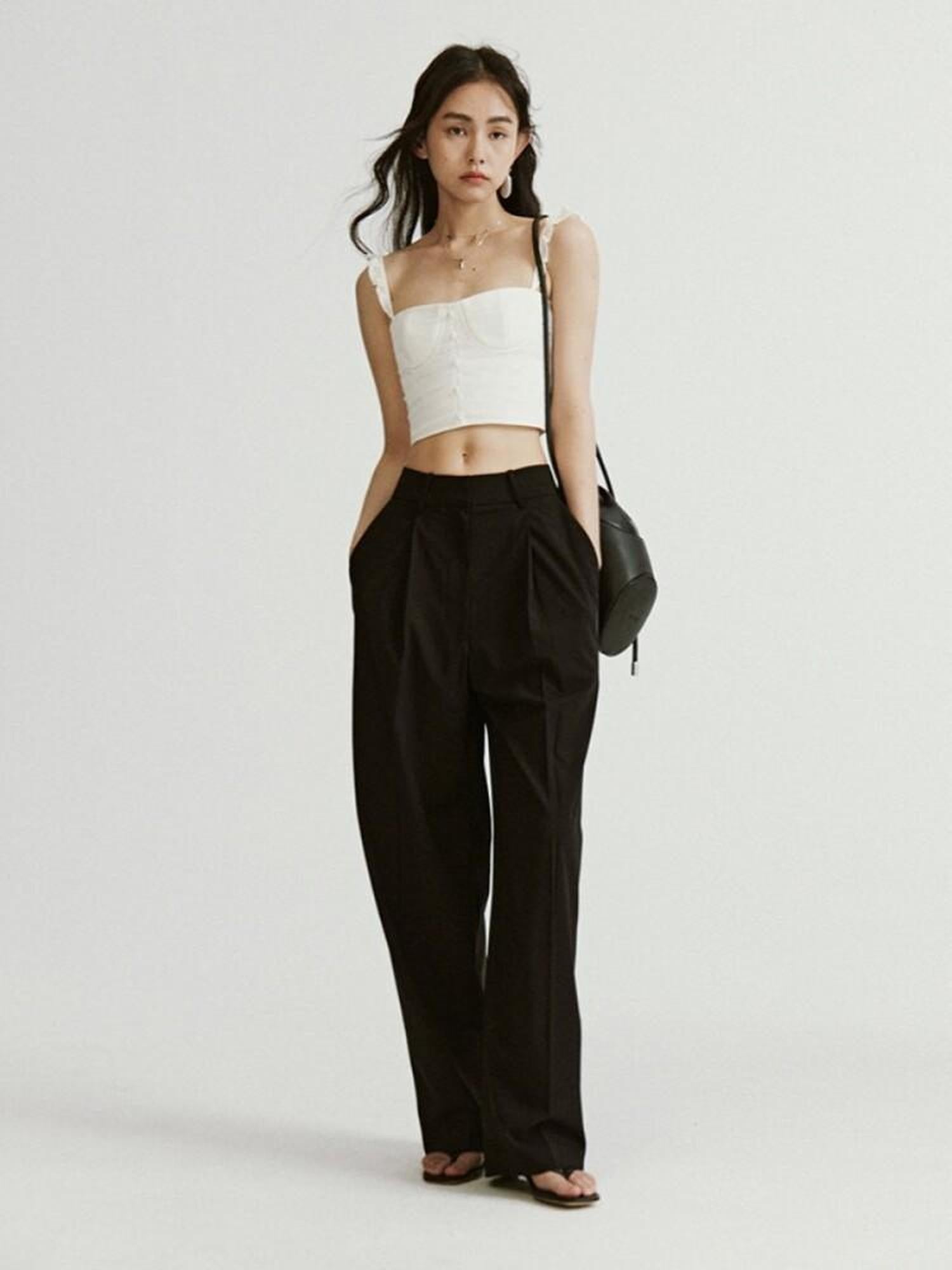 FUSSED Sheer Dimensional Double Layer Pressed Pleat Women&