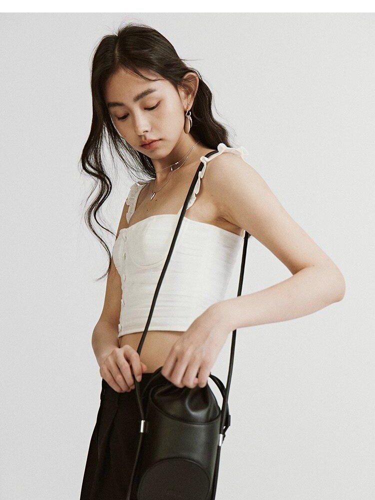 FUSSED Sheer Dimensional Double Layer Pressed Pleat Women&