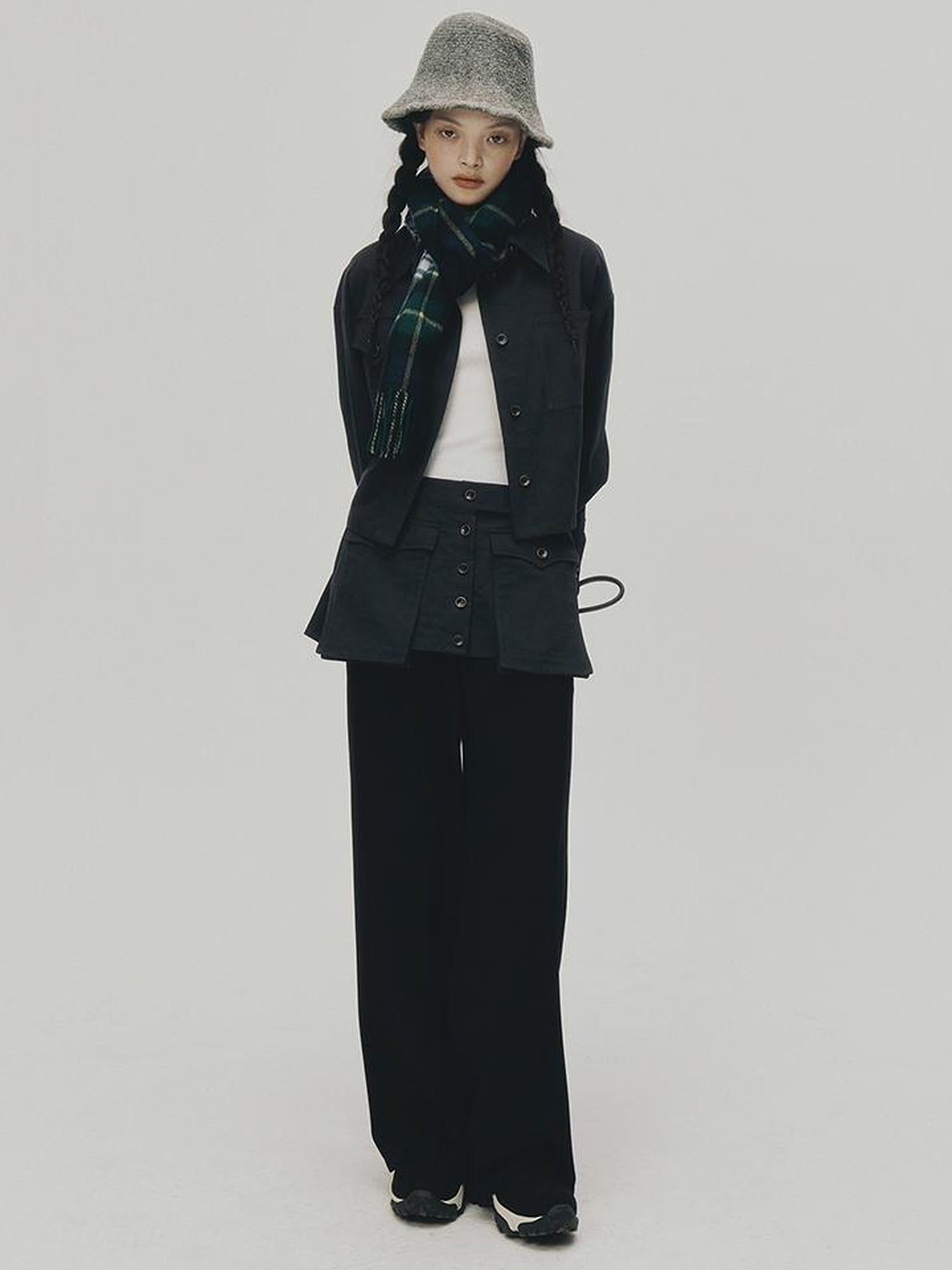 FUSSED Soft Casual Air Knit Trousers Stretchy Waist Pure Black