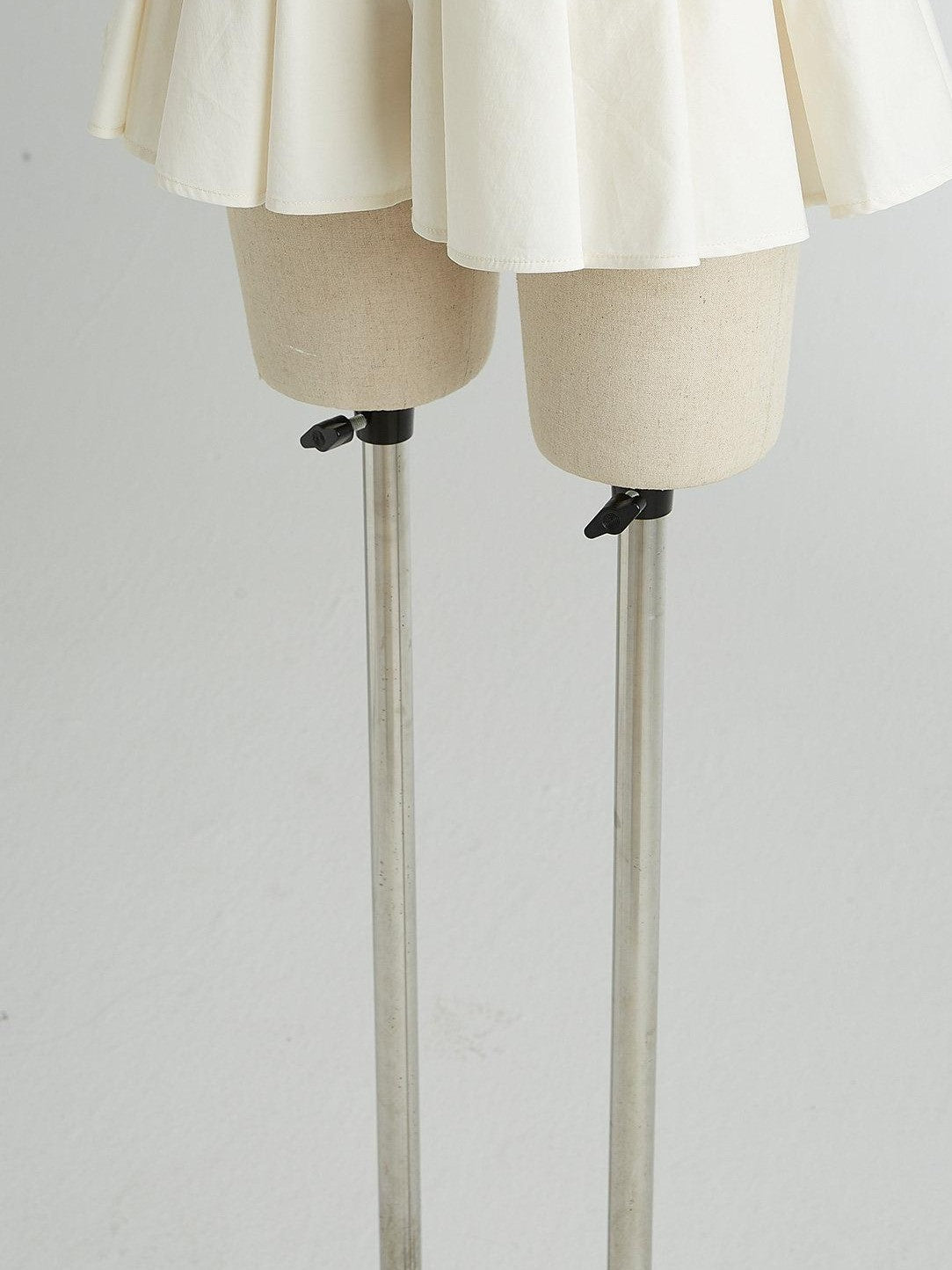 FUSSED Soft Mist White Heavy 3d Pressed Pleats A Line Women&