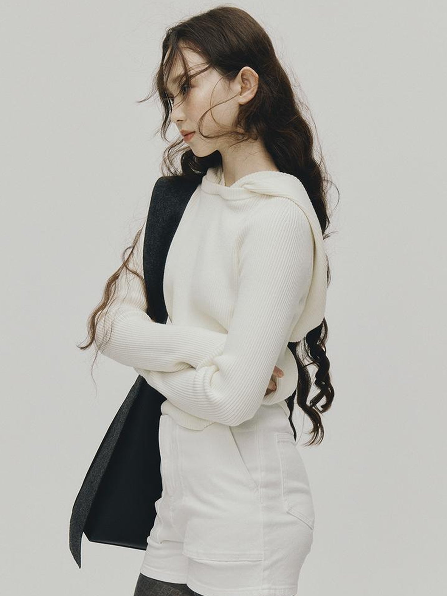 FUSSED Soft Wool Hooded Sweater With Thumbholes