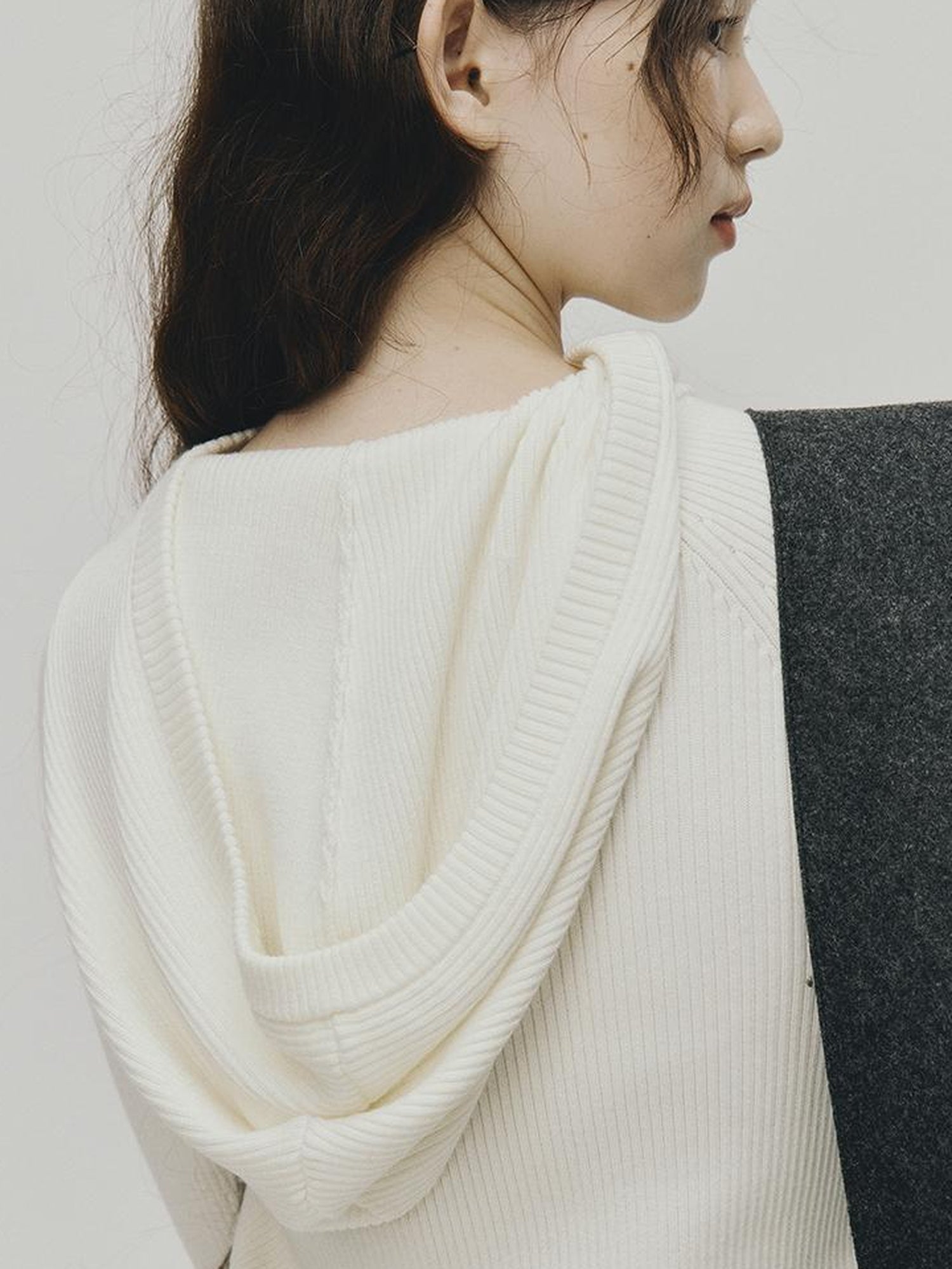 FUSSED Soft Wool Hooded Sweater With Thumbholes