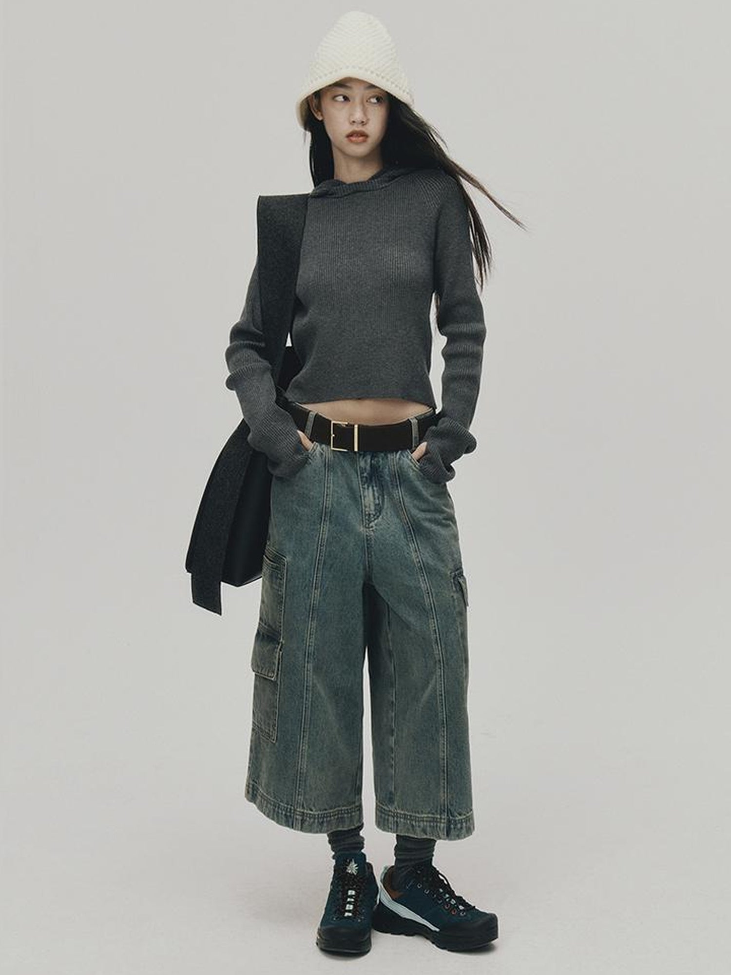 FUSSED Soft Wool Hooded Sweater With Thumbholes