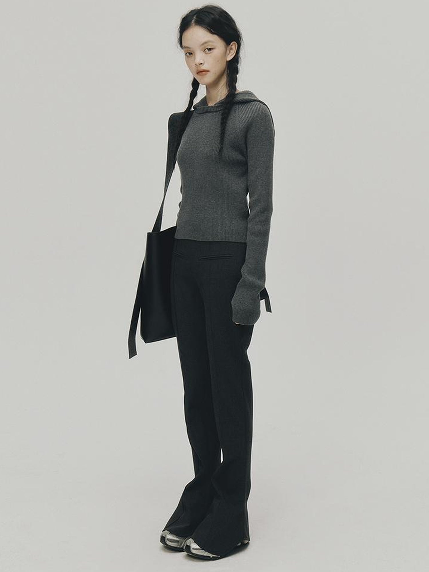 FUSSED Soft Wool Hooded Sweater With Thumbholes