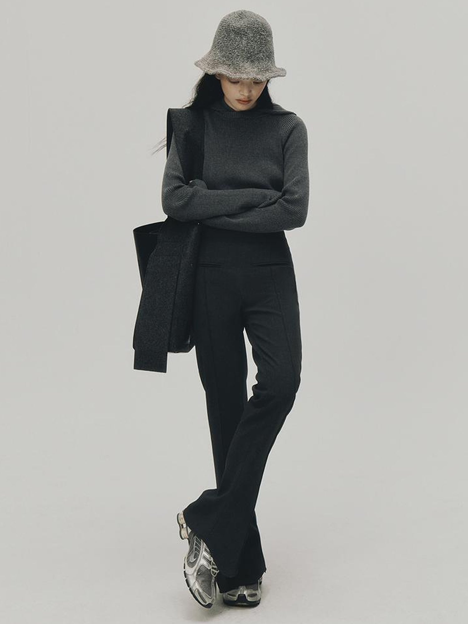 FUSSED Soft Wool Hooded Sweater With Thumbholes