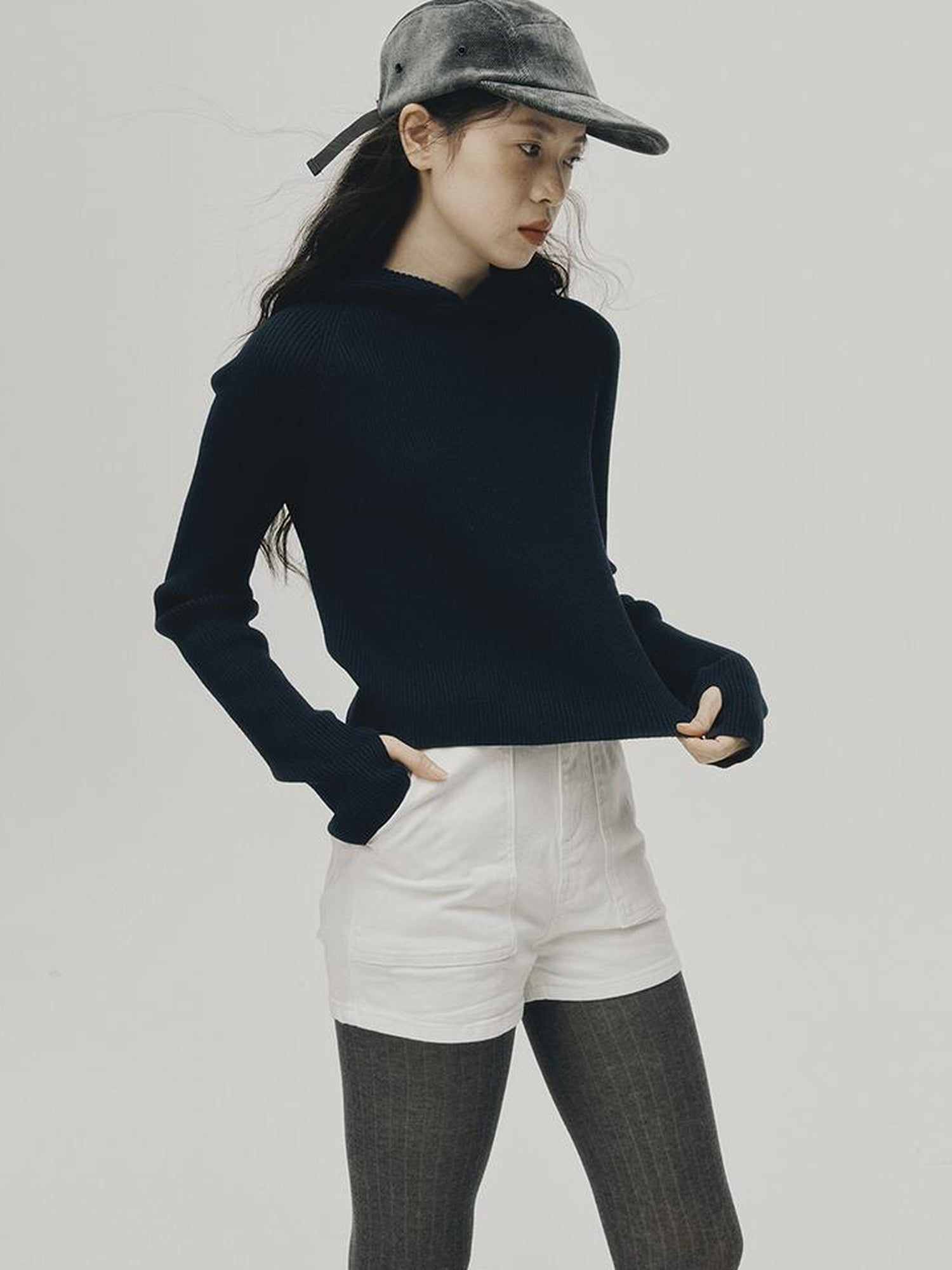 FUSSED Soft Wool Hooded Sweater With Thumbholes