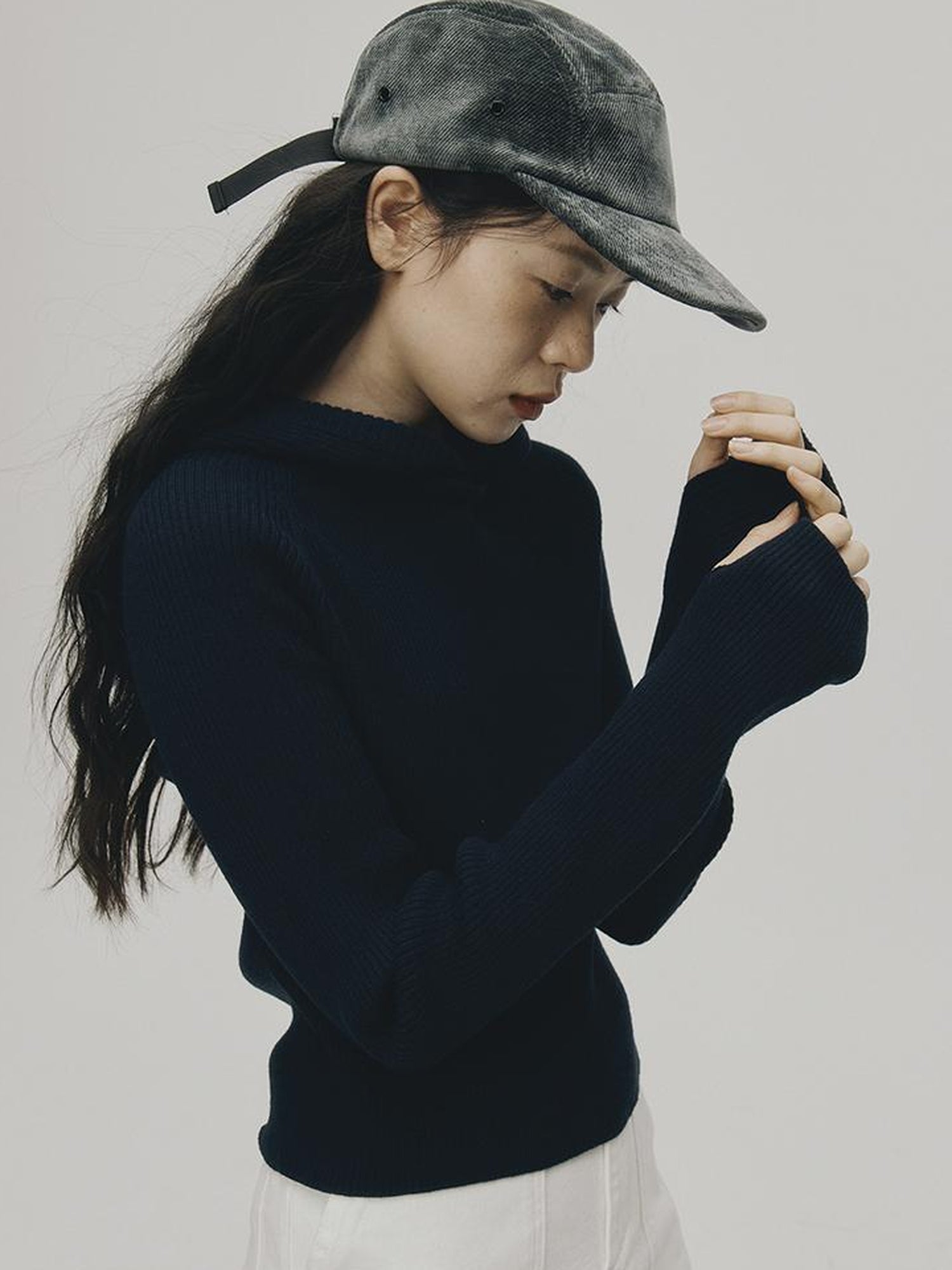 FUSSED Soft Wool Hooded Sweater With Thumbholes