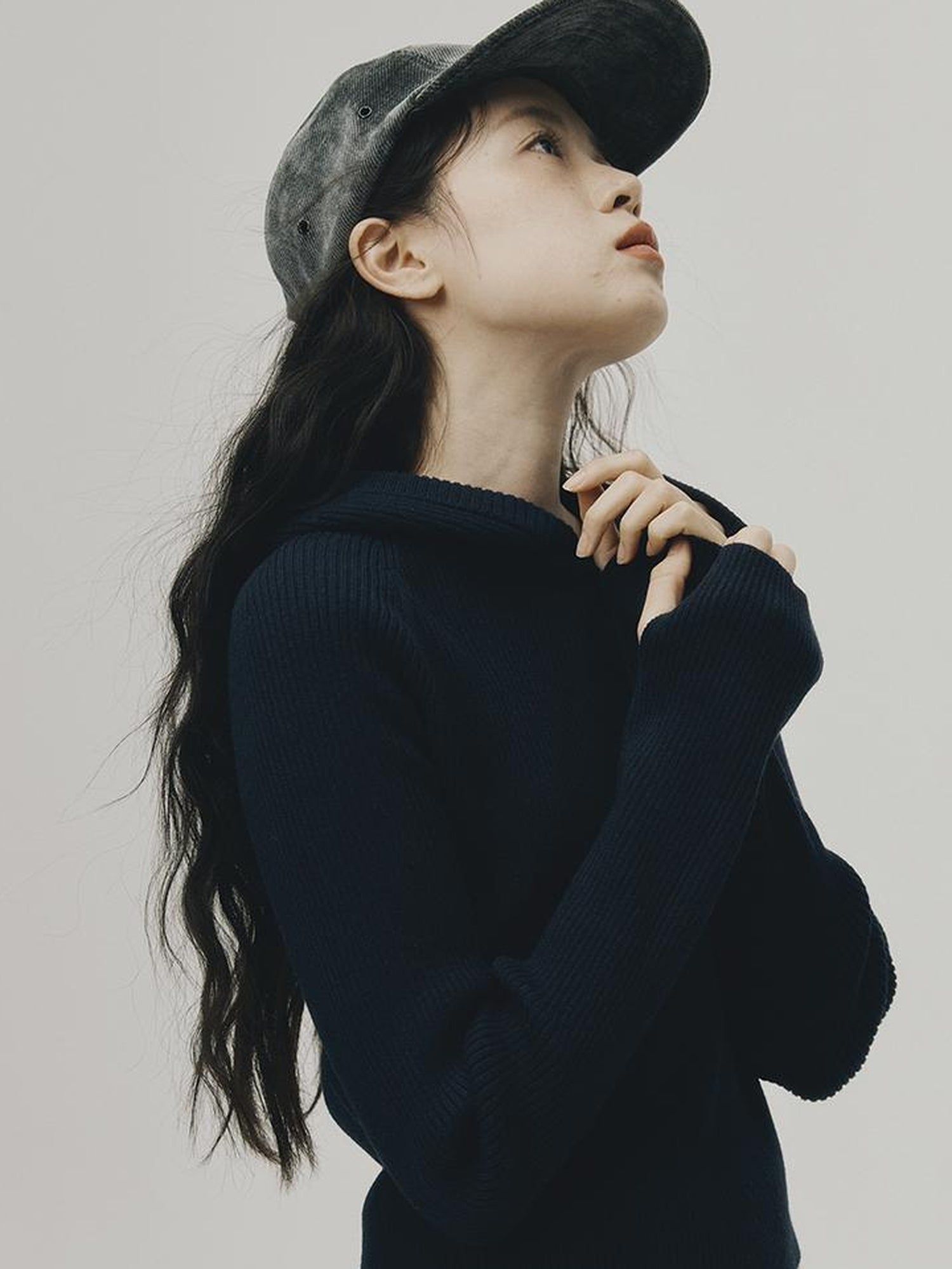 FUSSED Soft Wool Hooded Sweater With Thumbholes