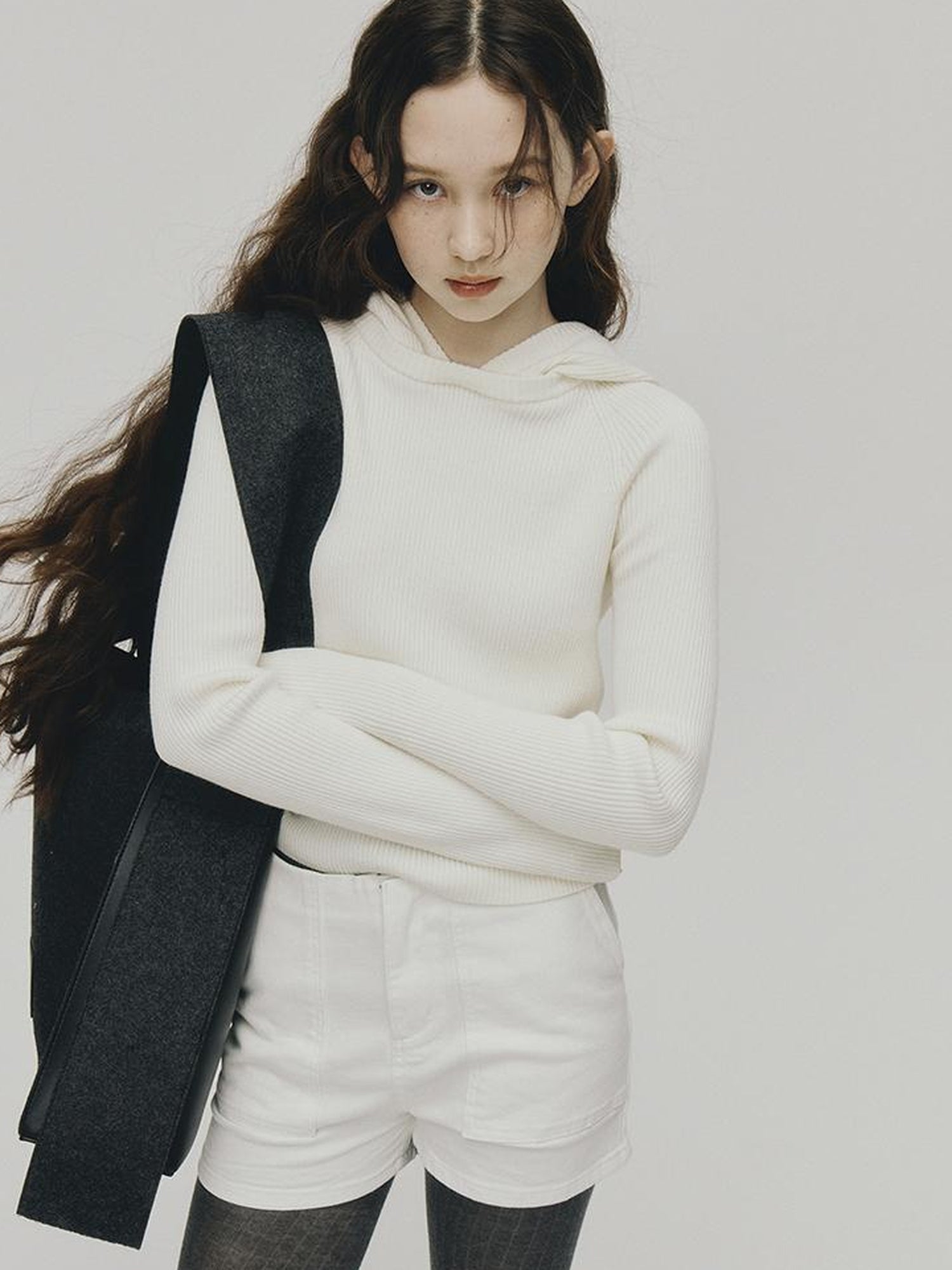 FUSSED Soft Wool Hooded Sweater With Thumbholes