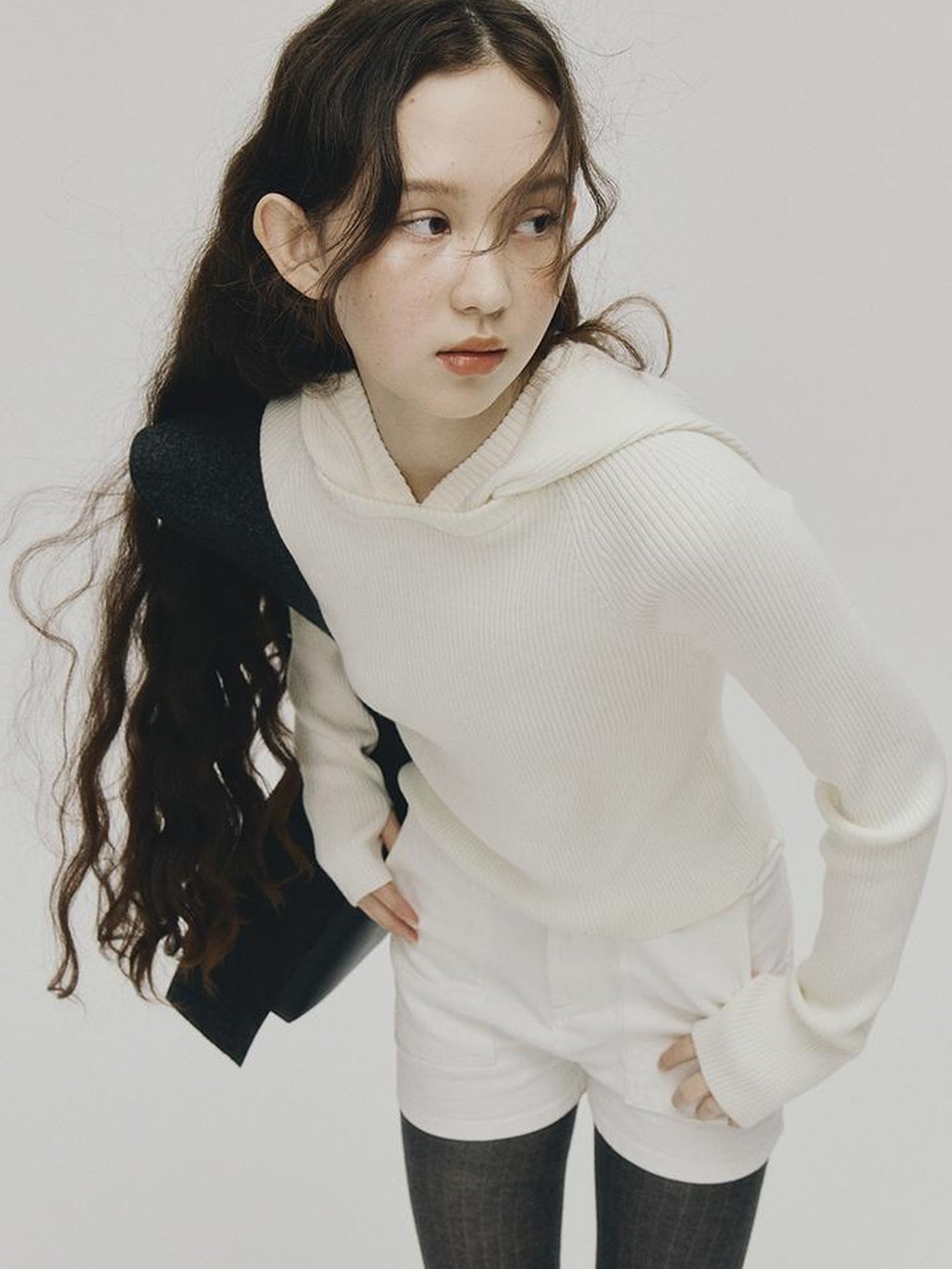 FUSSED Soft Wool Hooded Sweater With Thumbholes