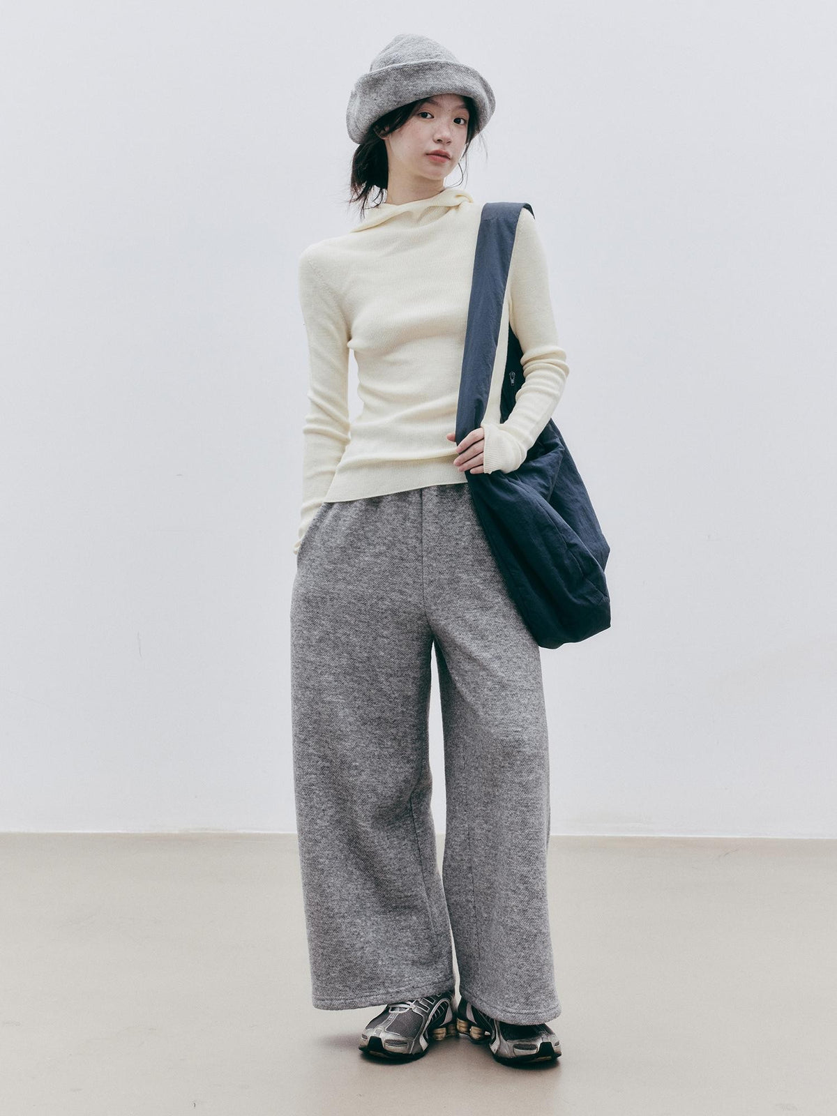 FUSSED Solid Minimalist Wool Blend Women&