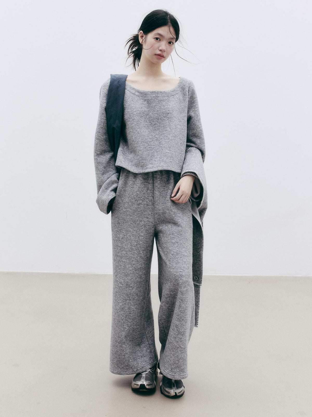 FUSSED Solid Minimalist Wool Blend Women&