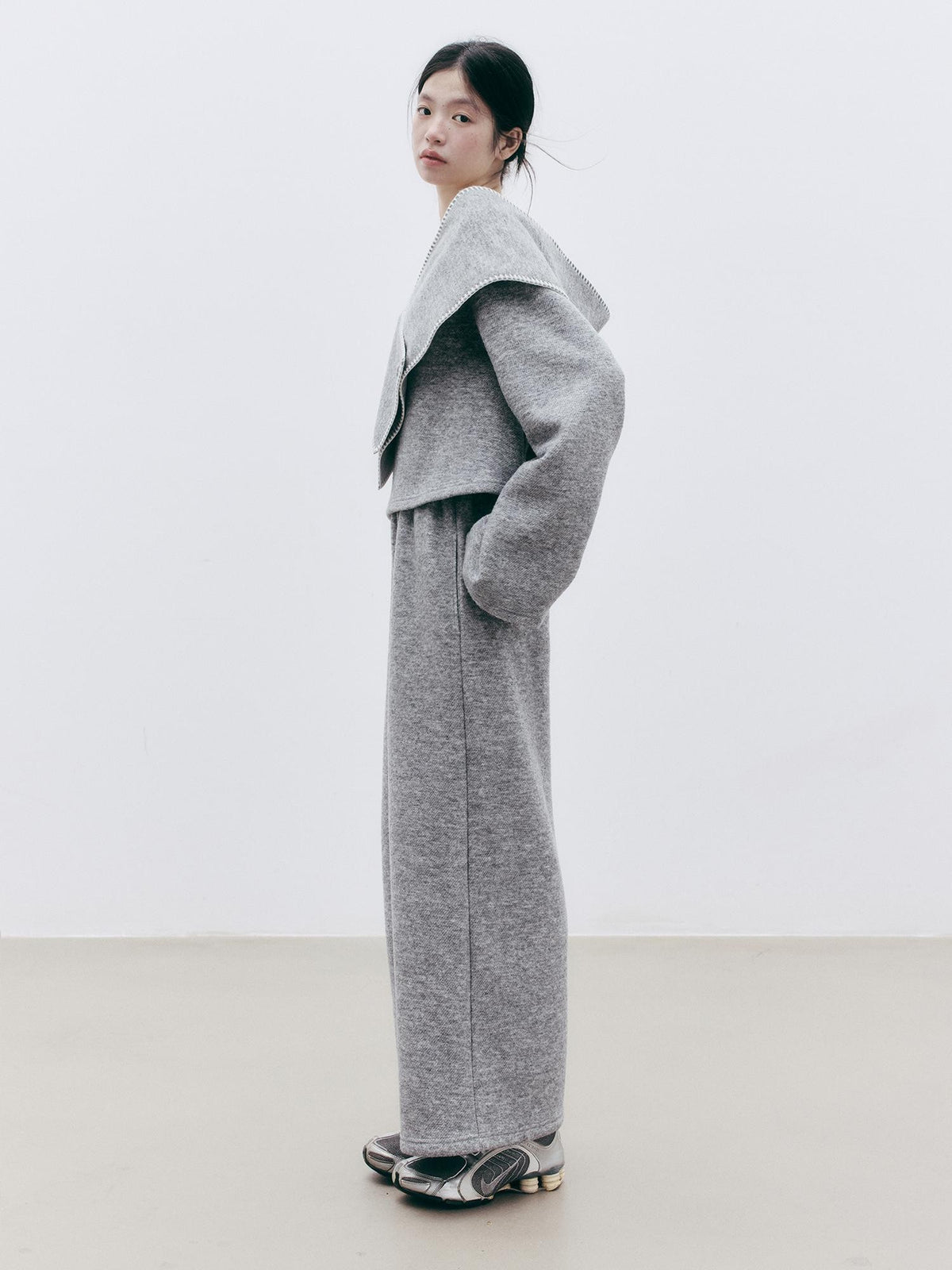 FUSSED Solid Minimalist Wool Blend Women&