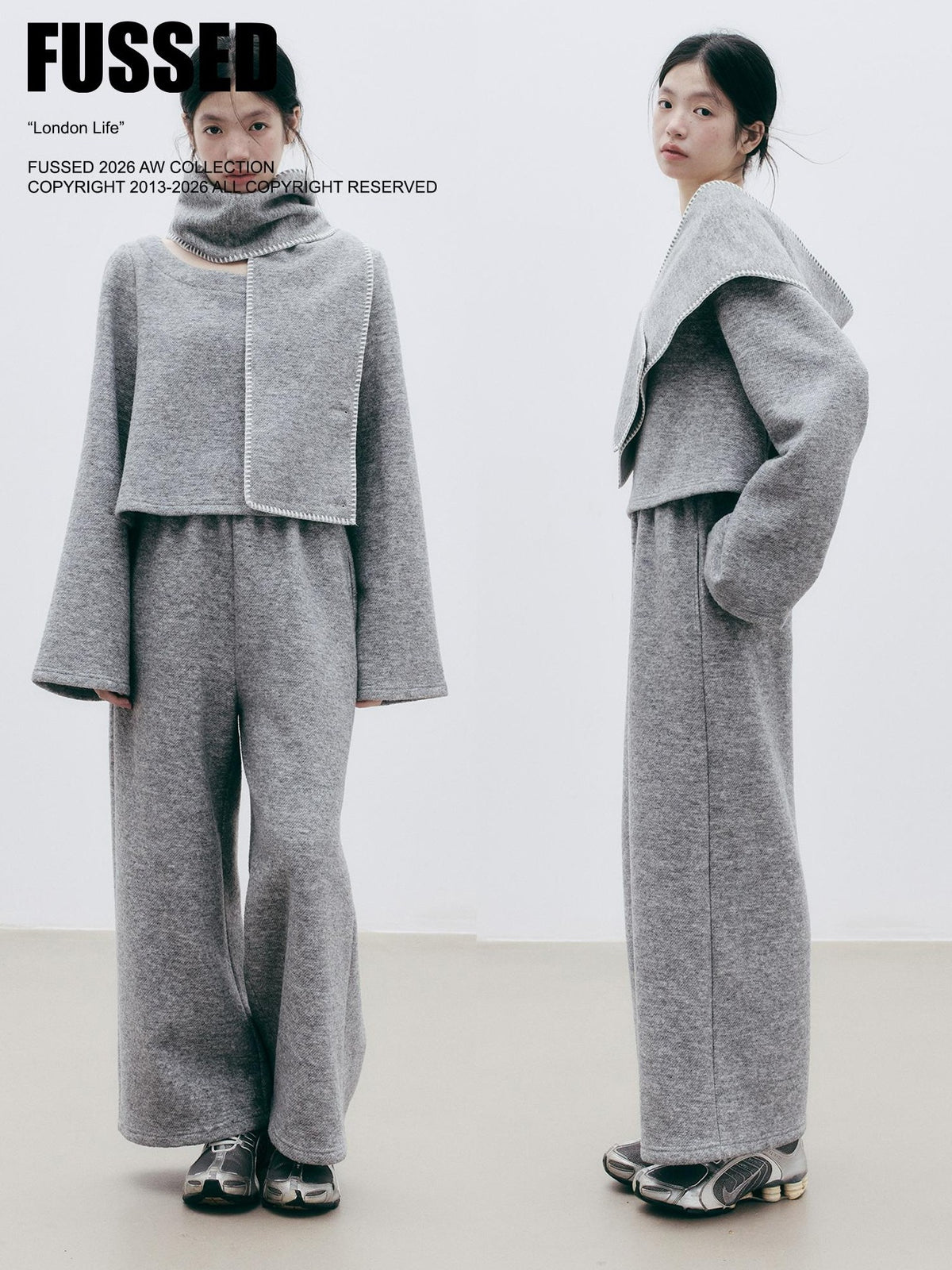 FUSSED Solid Minimalist Wool Blend Women&