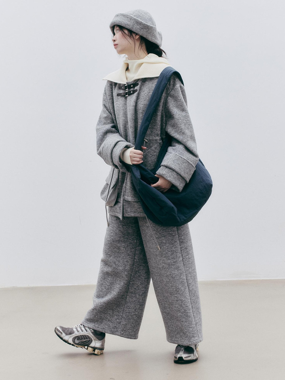 FUSSED Solid Minimalist Wool Blend Women&