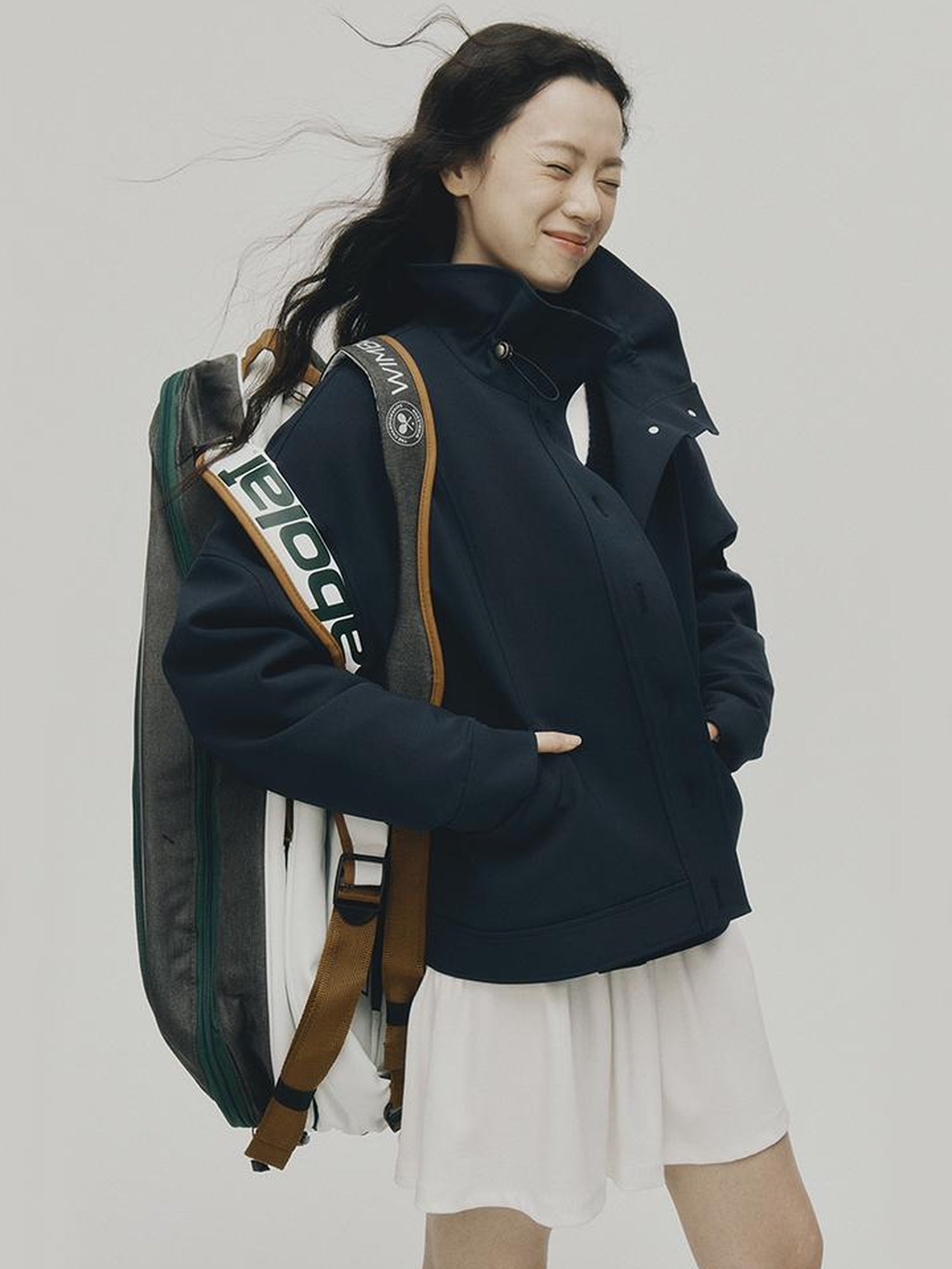 FUSSED Sportcore Deconstructed Wave Collar Deep Blue Windbreaker