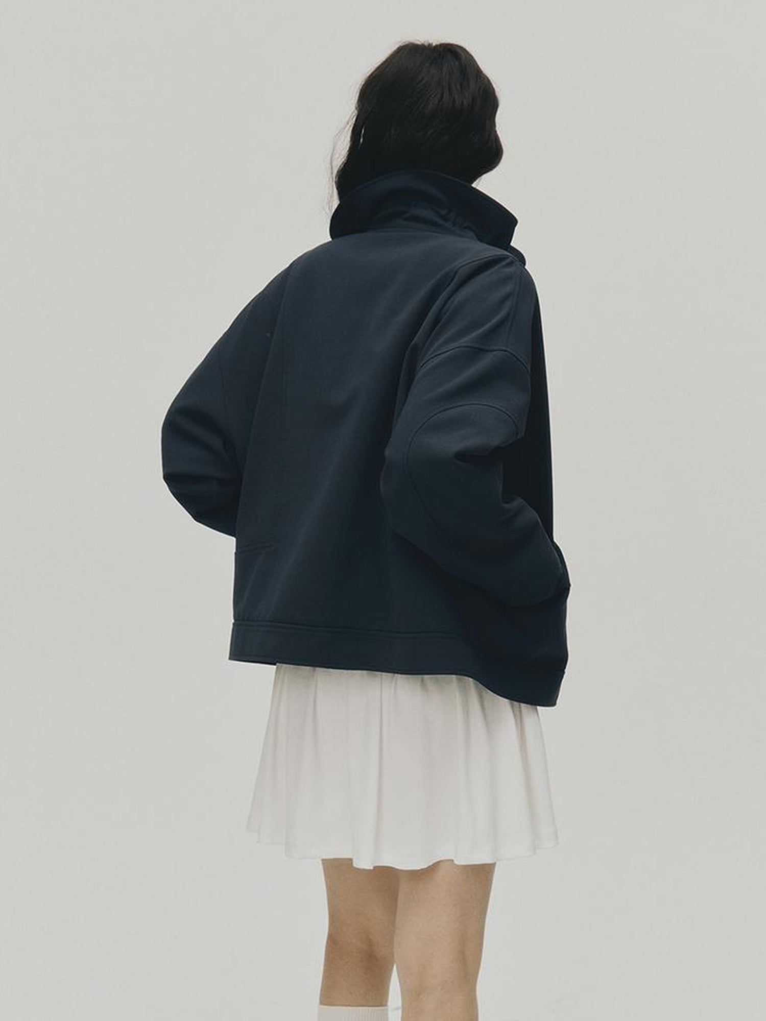 FUSSED Sportcore Deconstructed Wave Collar Deep Blue Windbreaker