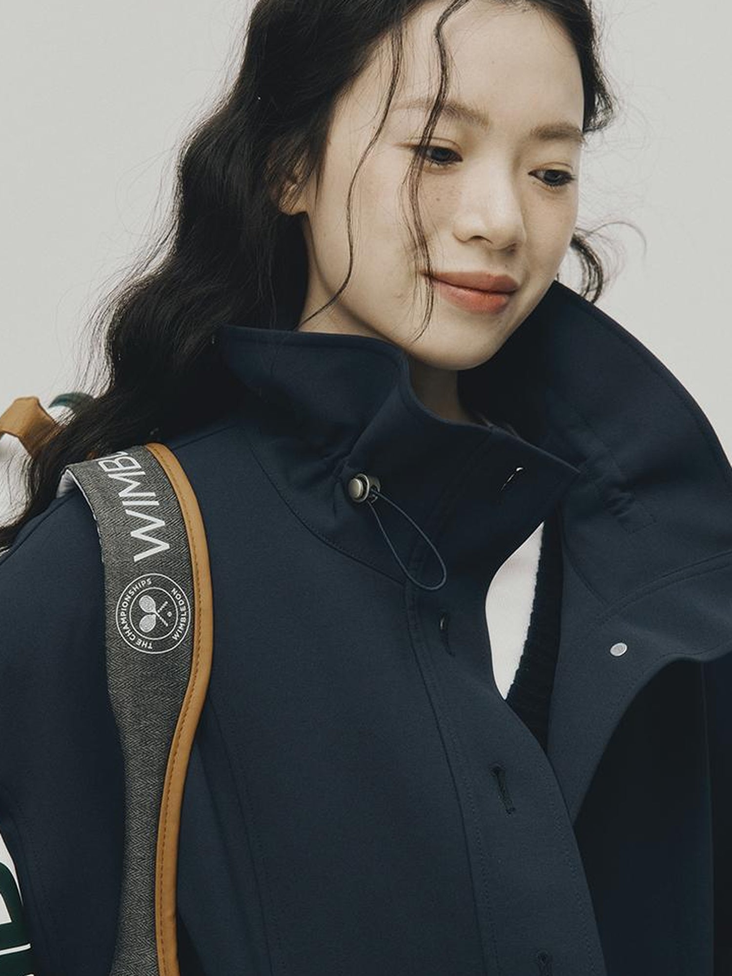 FUSSED Sportcore Deconstructed Wave Collar Deep Blue Windbreaker