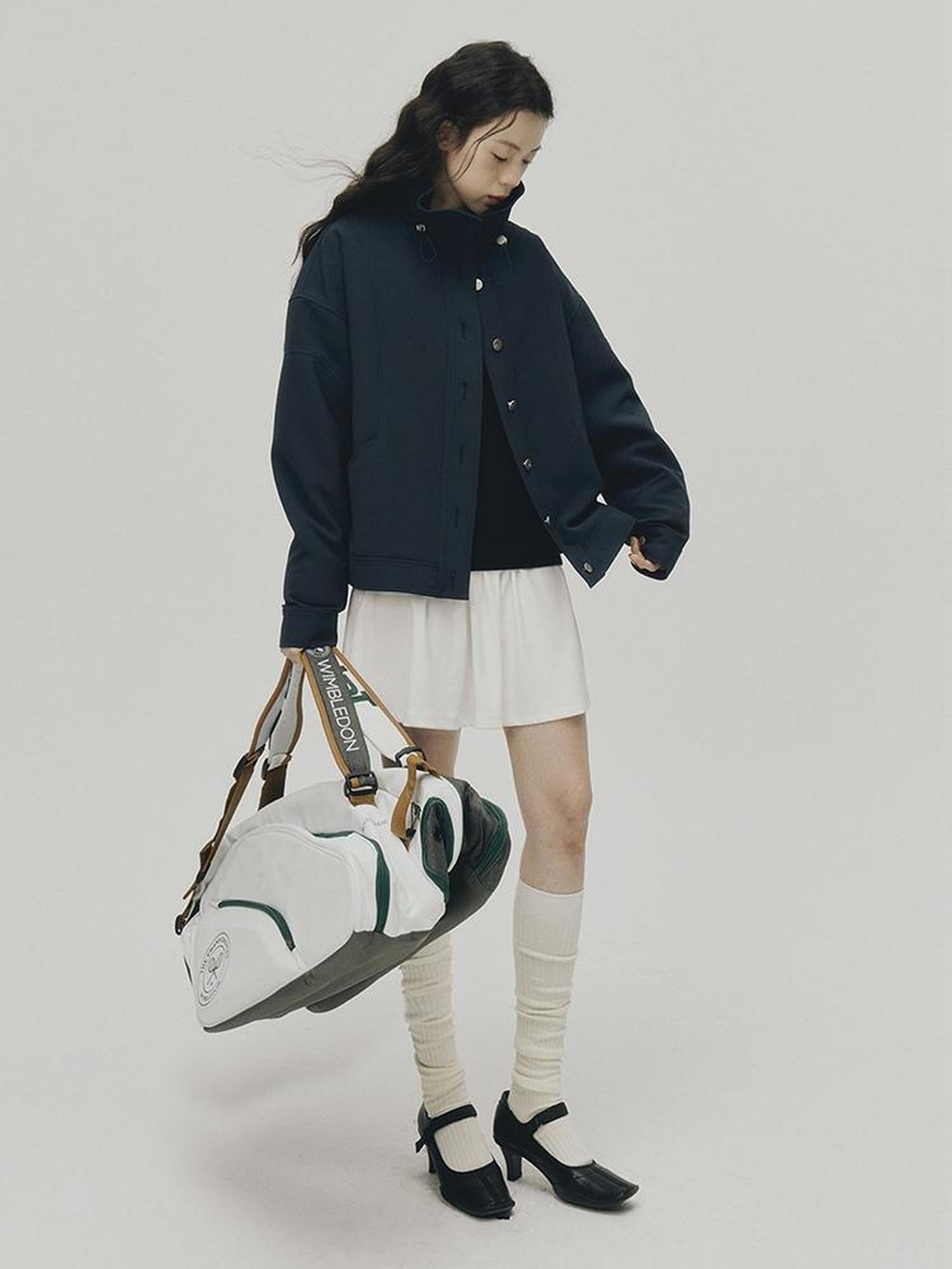 FUSSED Sportcore Deconstructed Wave Collar Deep Blue Windbreaker