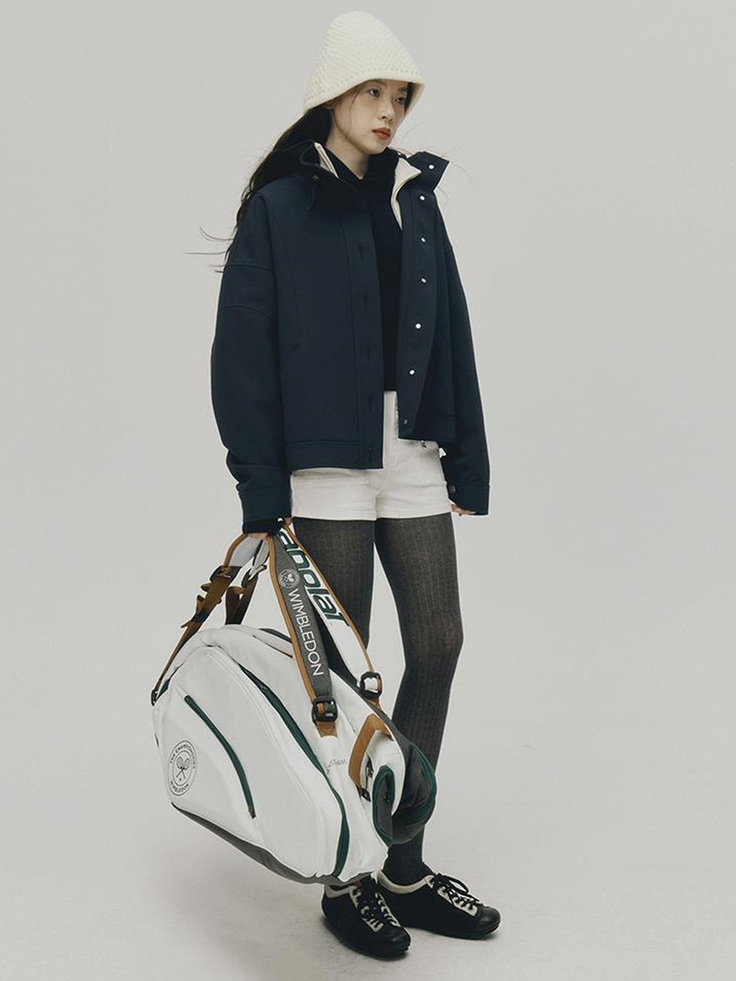 FUSSED Sportcore Deconstructed Wave Collar Deep Blue Windbreaker