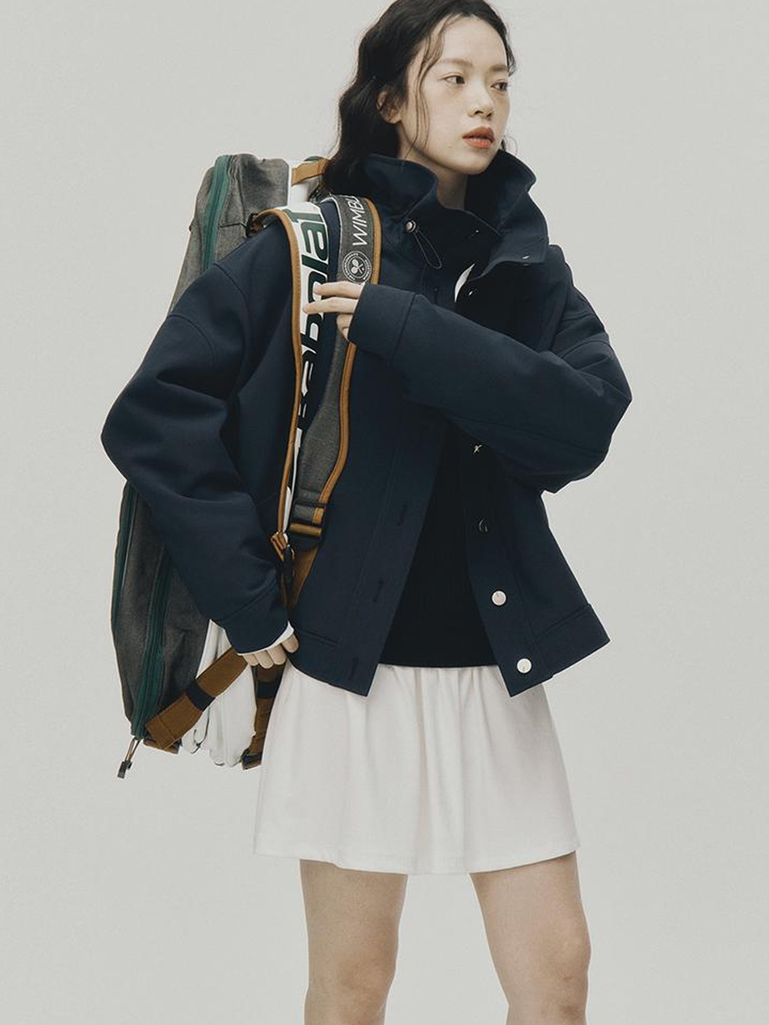 FUSSED Sportcore Deconstructed Wave Collar Deep Blue Windbreaker