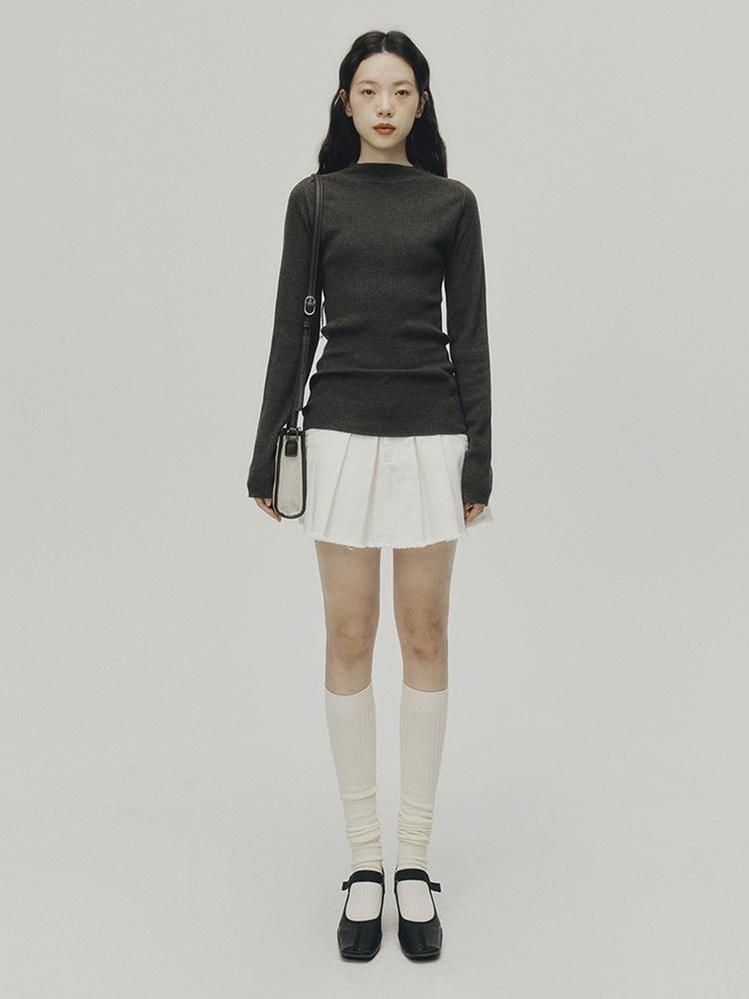 FUSSED Sportcore White Frayed Denim A Line Skirt