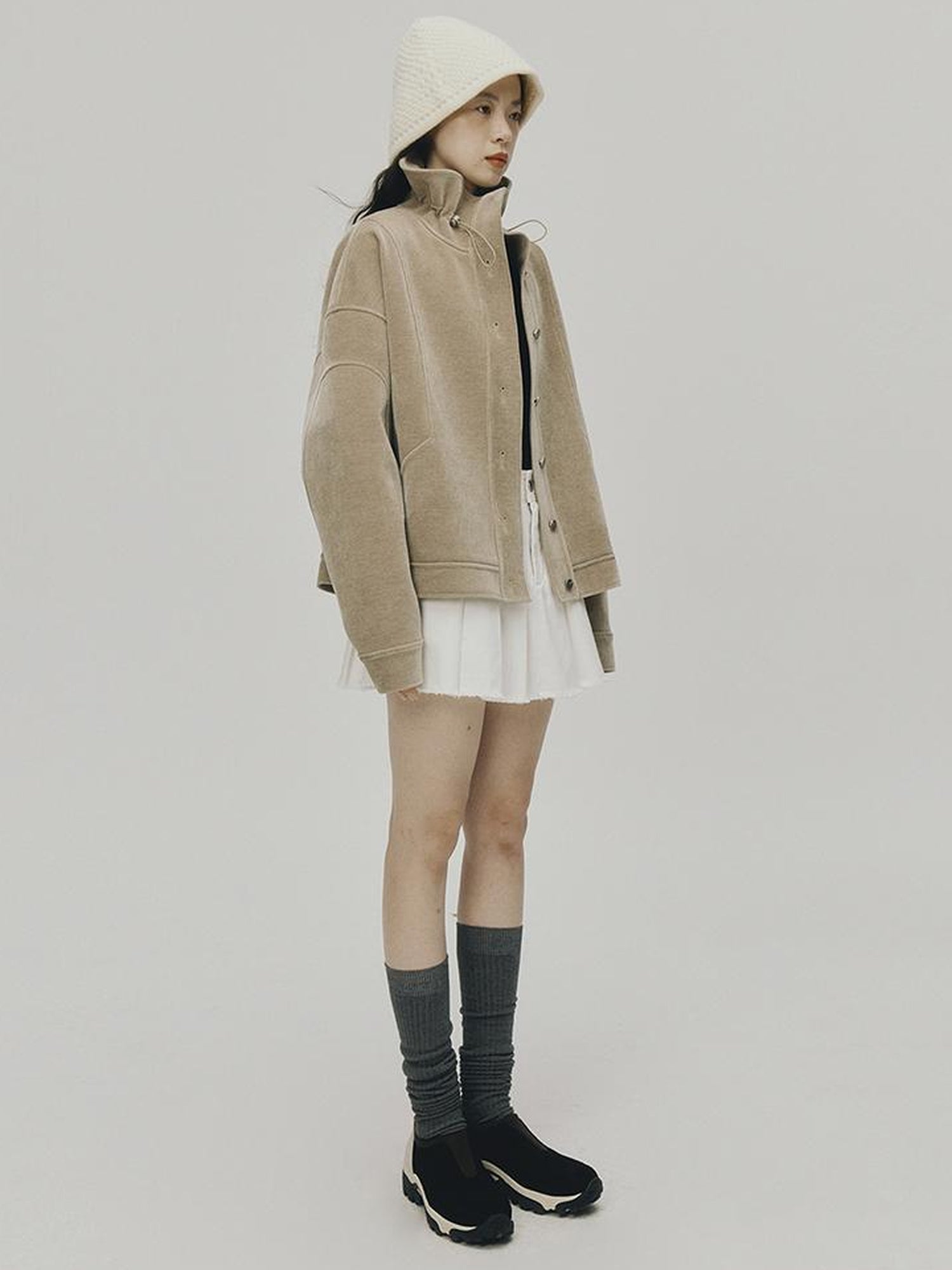 FUSSED Sportcore White Frayed Denim A Line Skirt