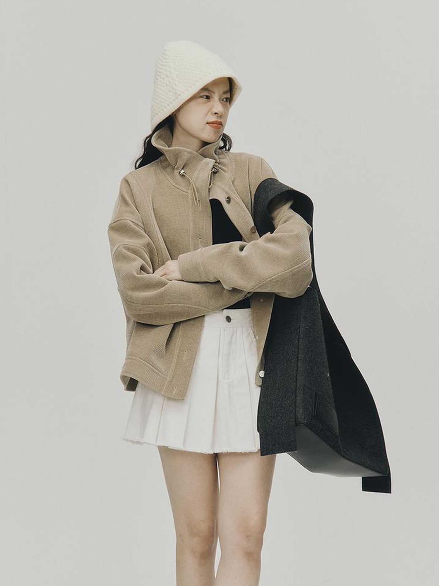 FUSSED Sportcore White Frayed Denim A Line Skirt