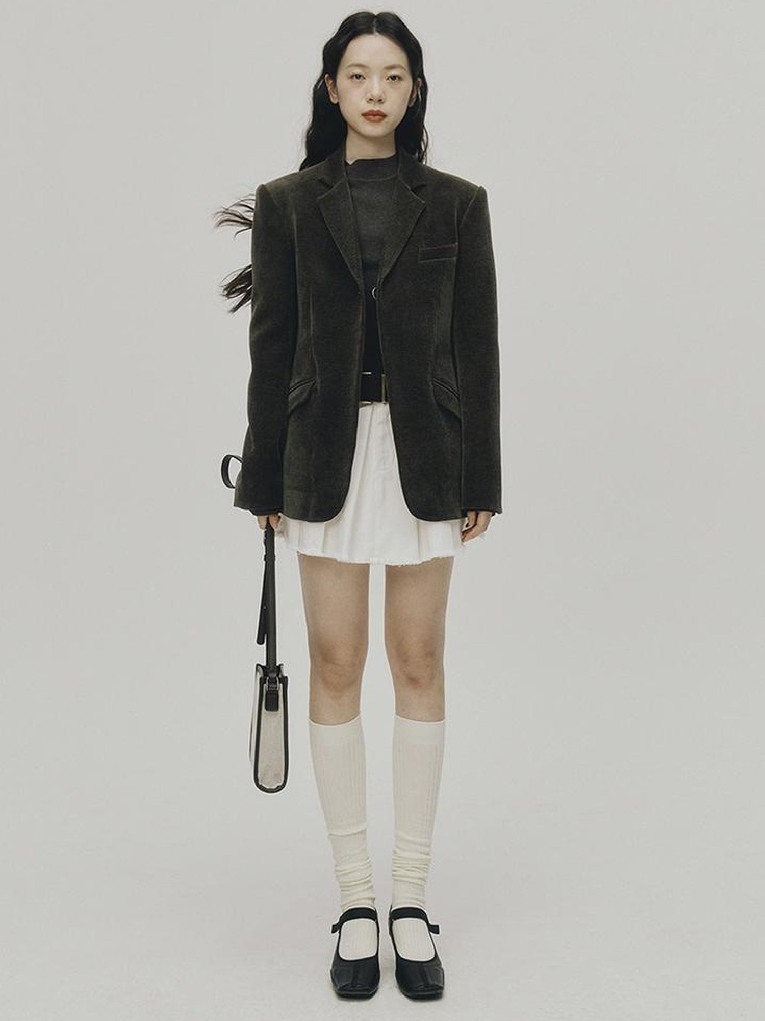 FUSSED Sportcore White Frayed Denim A Line Skirt