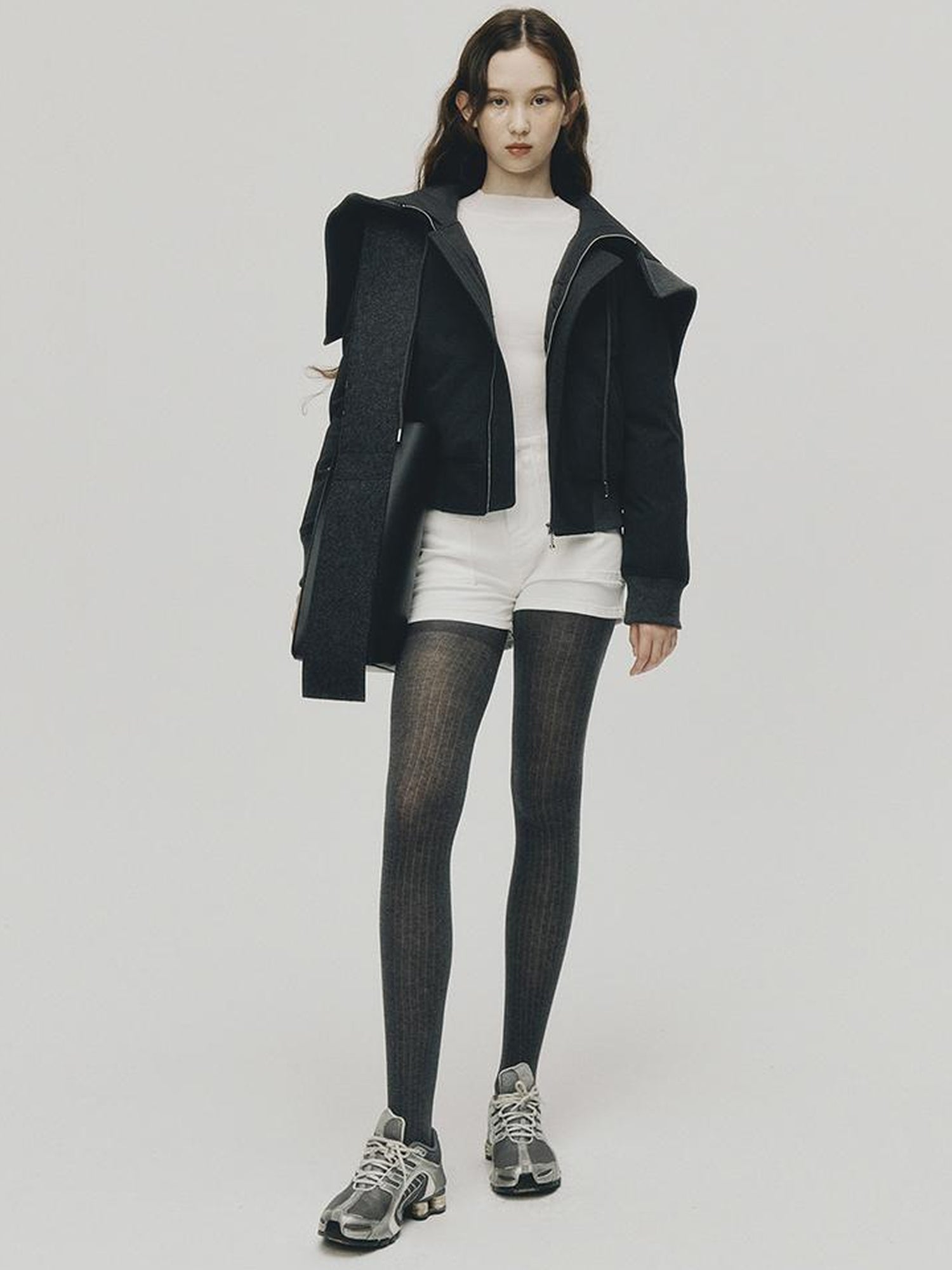 FUSSED Sporty Cleanfit White Stretch Denim Shorts