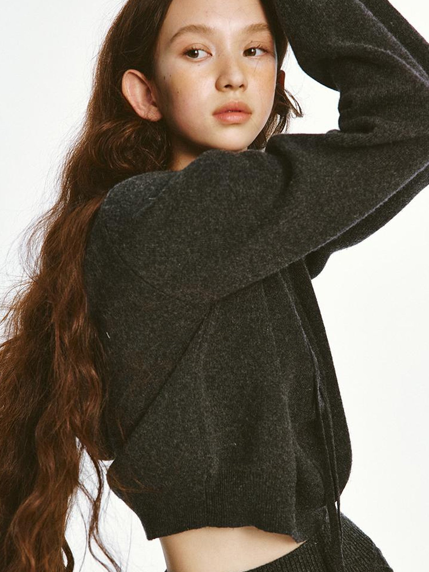 FUSSED Sporty Daily Lamb Wool Hoodie Set In Charcoal Heather