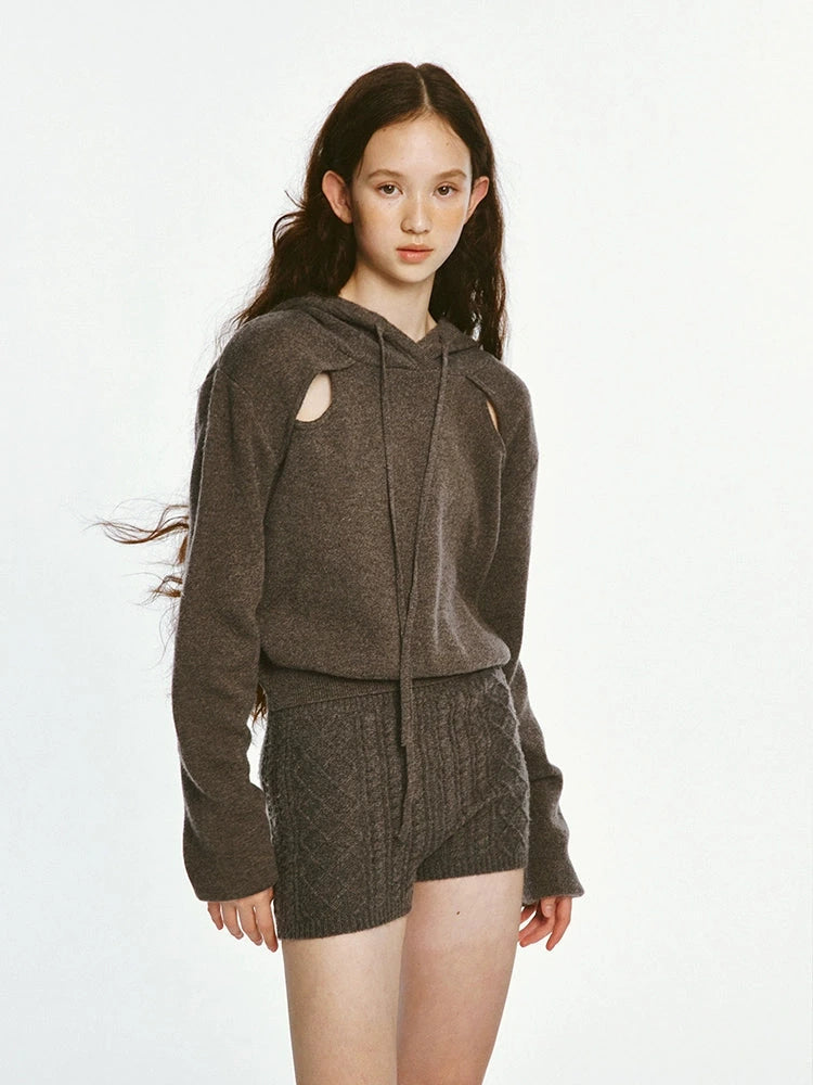 Sporty Daily Lamb Wool Mocha Brown Sweater Set