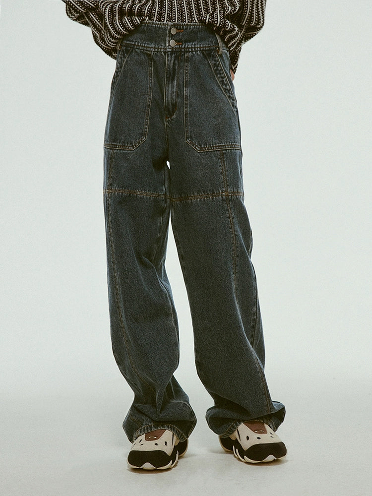 FUSSED_Stonewashed_Distressed_Seam_Vintage_Blue_High_Waist_Wide_Leg_Jeans_MISSTT
