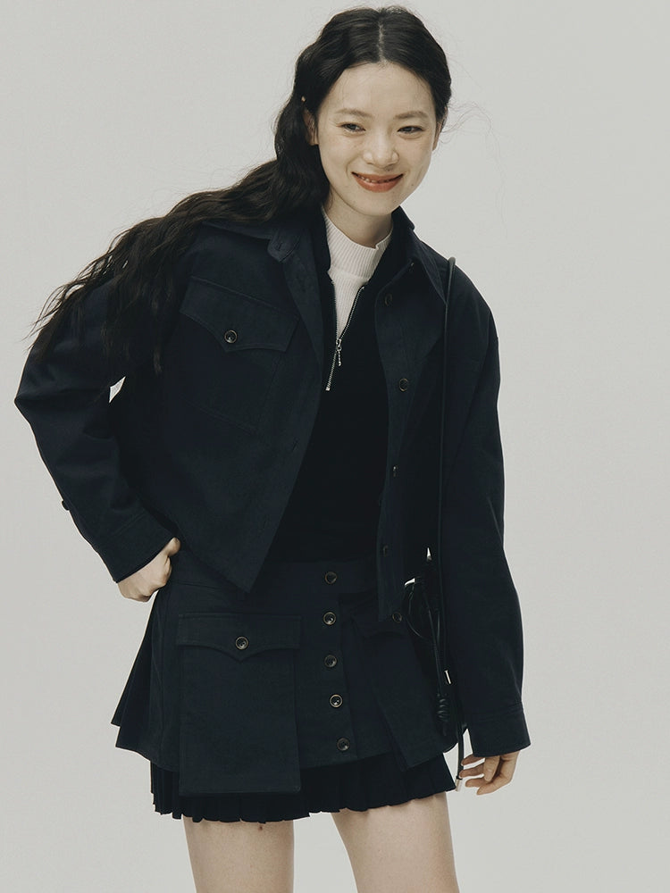 FUSSED_Structured_Dusky_Blue_Cropped_Cotton_Shirt_With_Wooden_Buttons_MISSTT