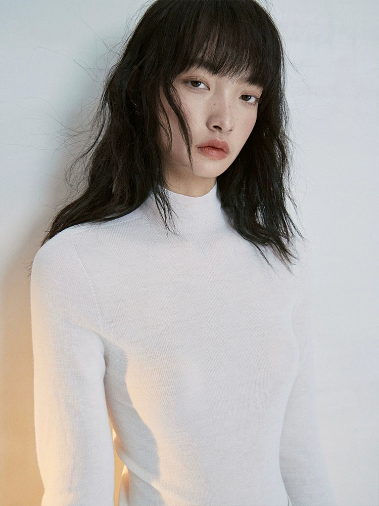 FUSSED_Superfine_18g_Merino_Wool_Seamless_Layering_Knit_Top_V_Neck_T_Shirt_Long_Sleeve_MISSTT