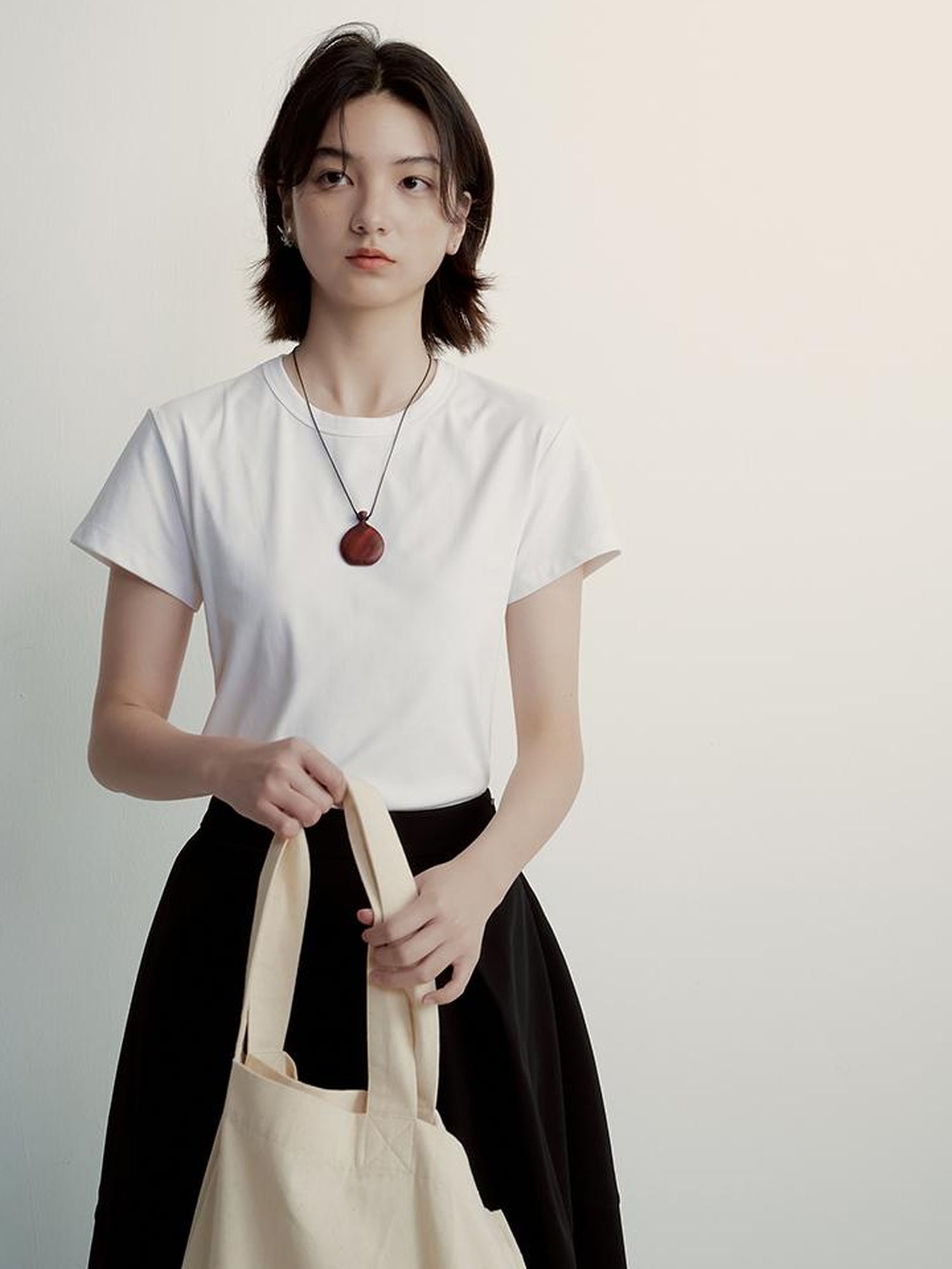 FUSSED Supima Pearl Blended Tee Cleanfit Stretch Cotton Top