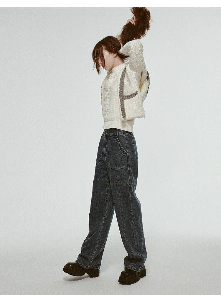 FUSSED Tea White Hand Crochet 3d Heavy Embellished Women&
