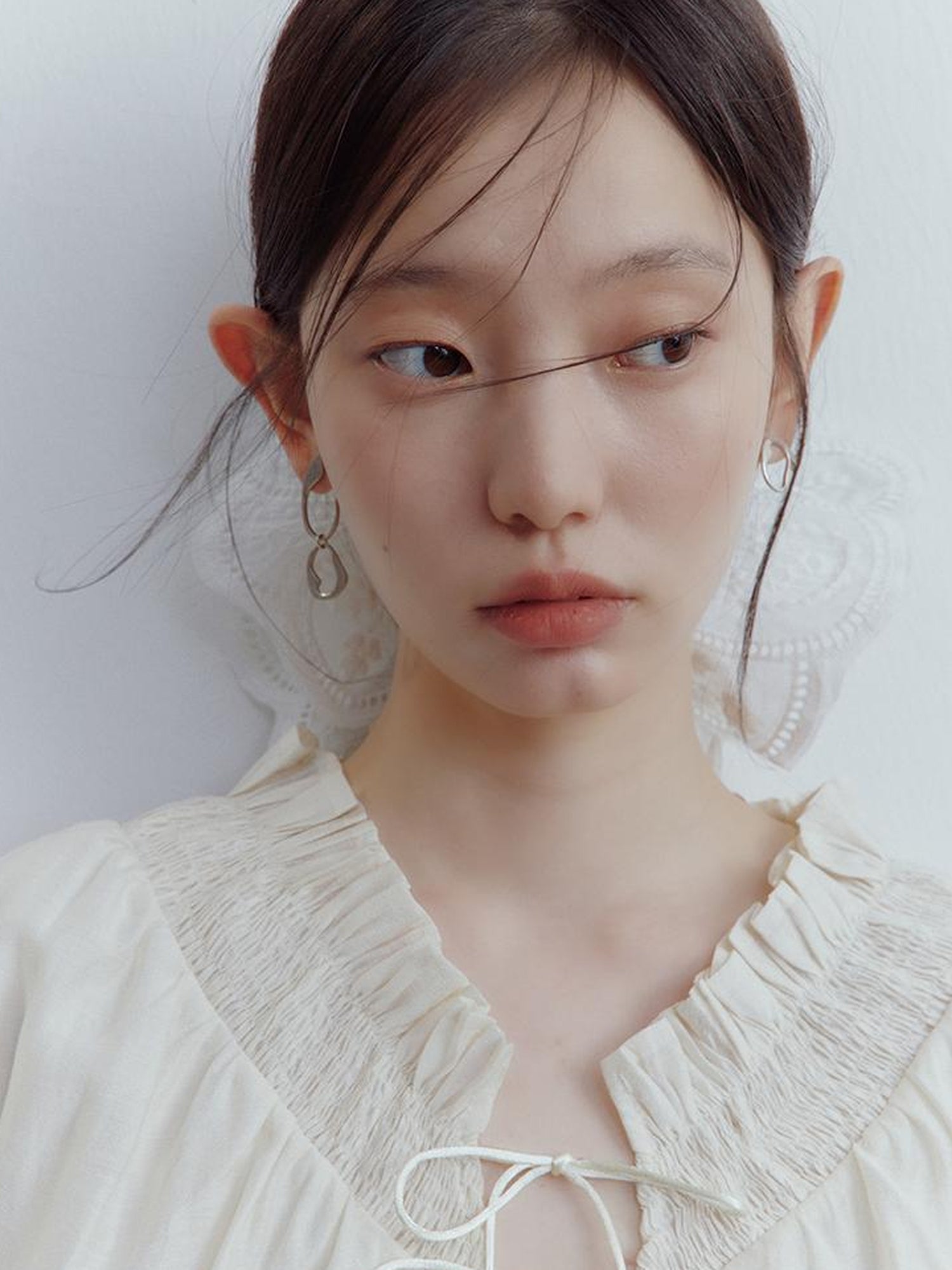 FUSSED Tencel Acetate Linen Blend Smock Dress With Puff Sleeves