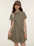 FUSSED_Tencel_Cotton_Blend_Olive_Green_Pleated_Polo_Shirt_Dress_MISSTT