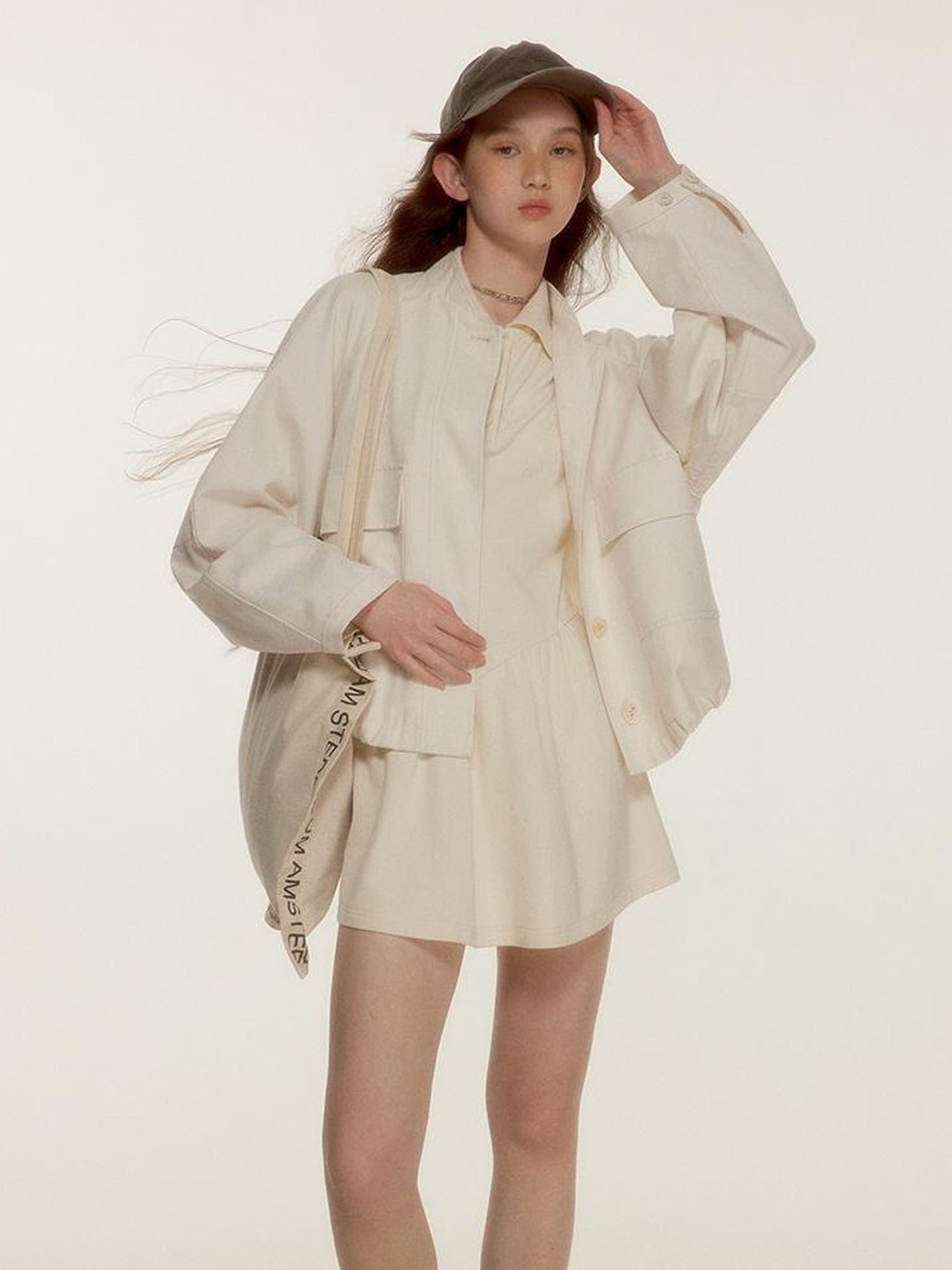 FUSSED Tennis Bow Embroidered Mockneck Dress